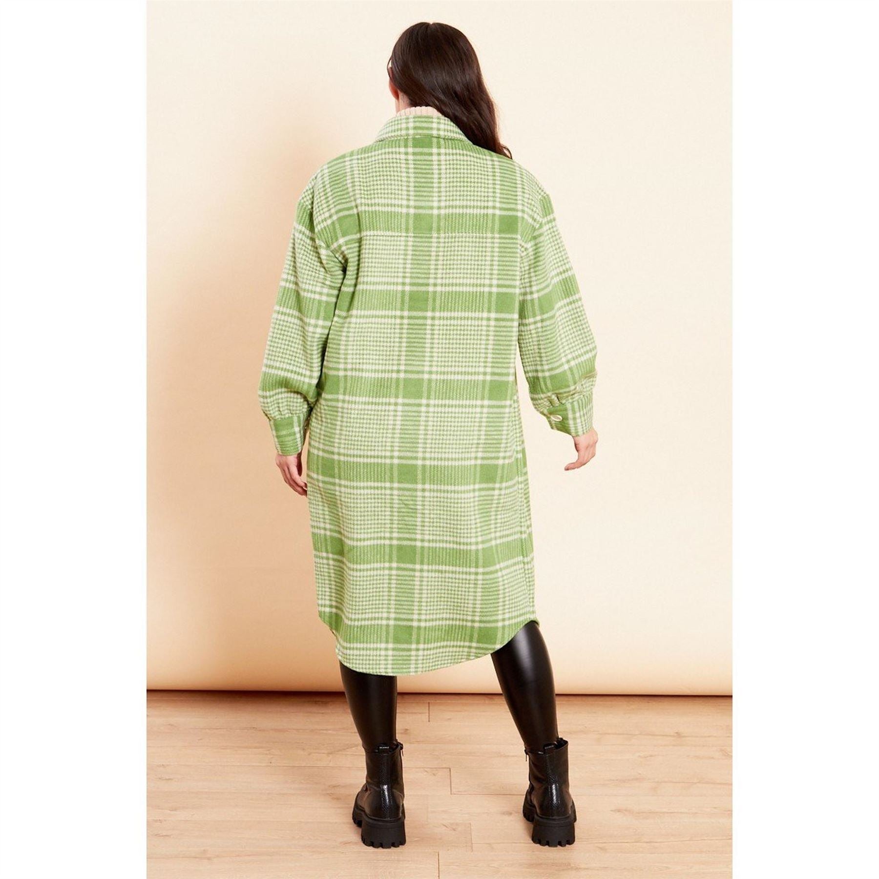 Wednesday Girls Plaid Drop Shoulder Shacket