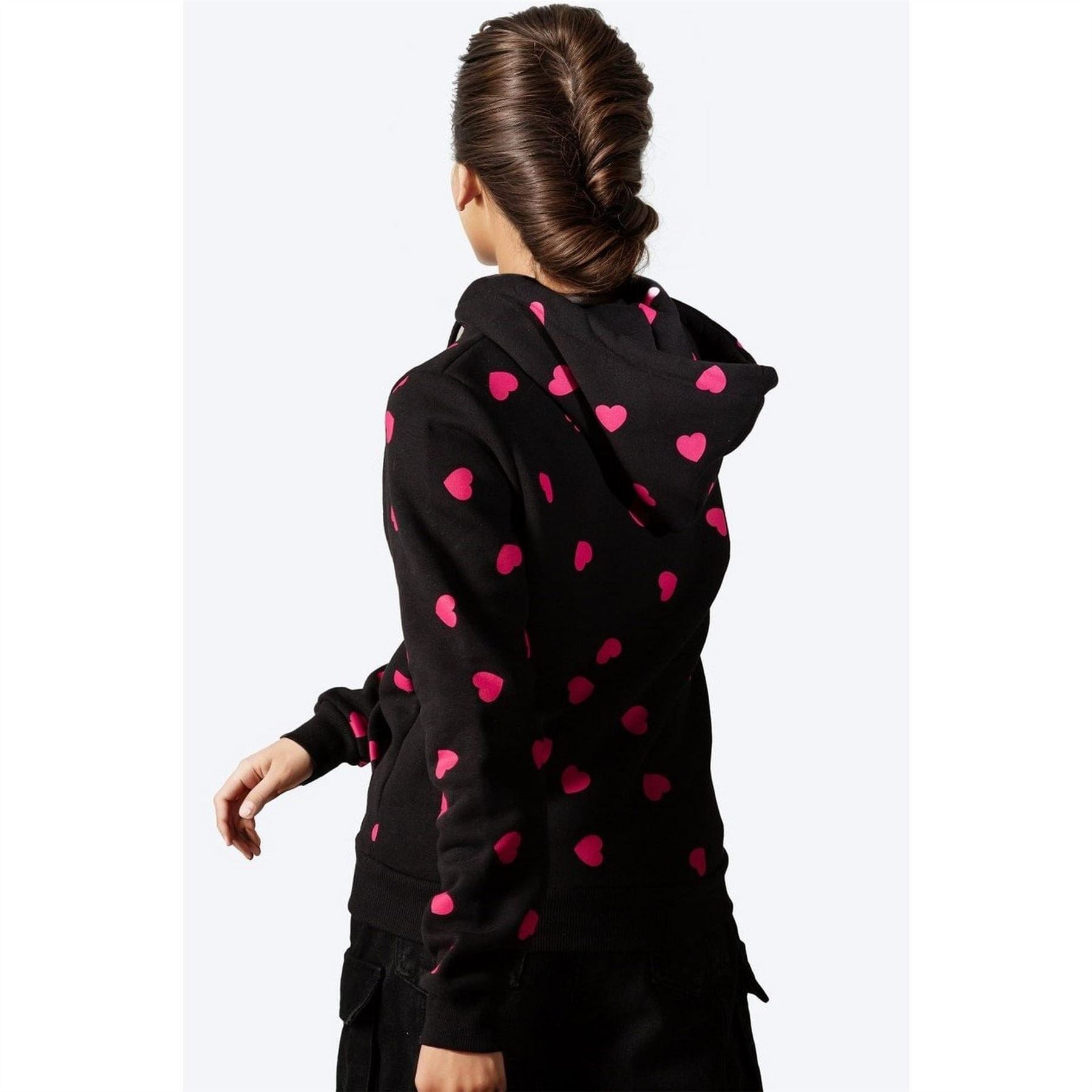 Hype Hooded Heart Print Sweatshirt
