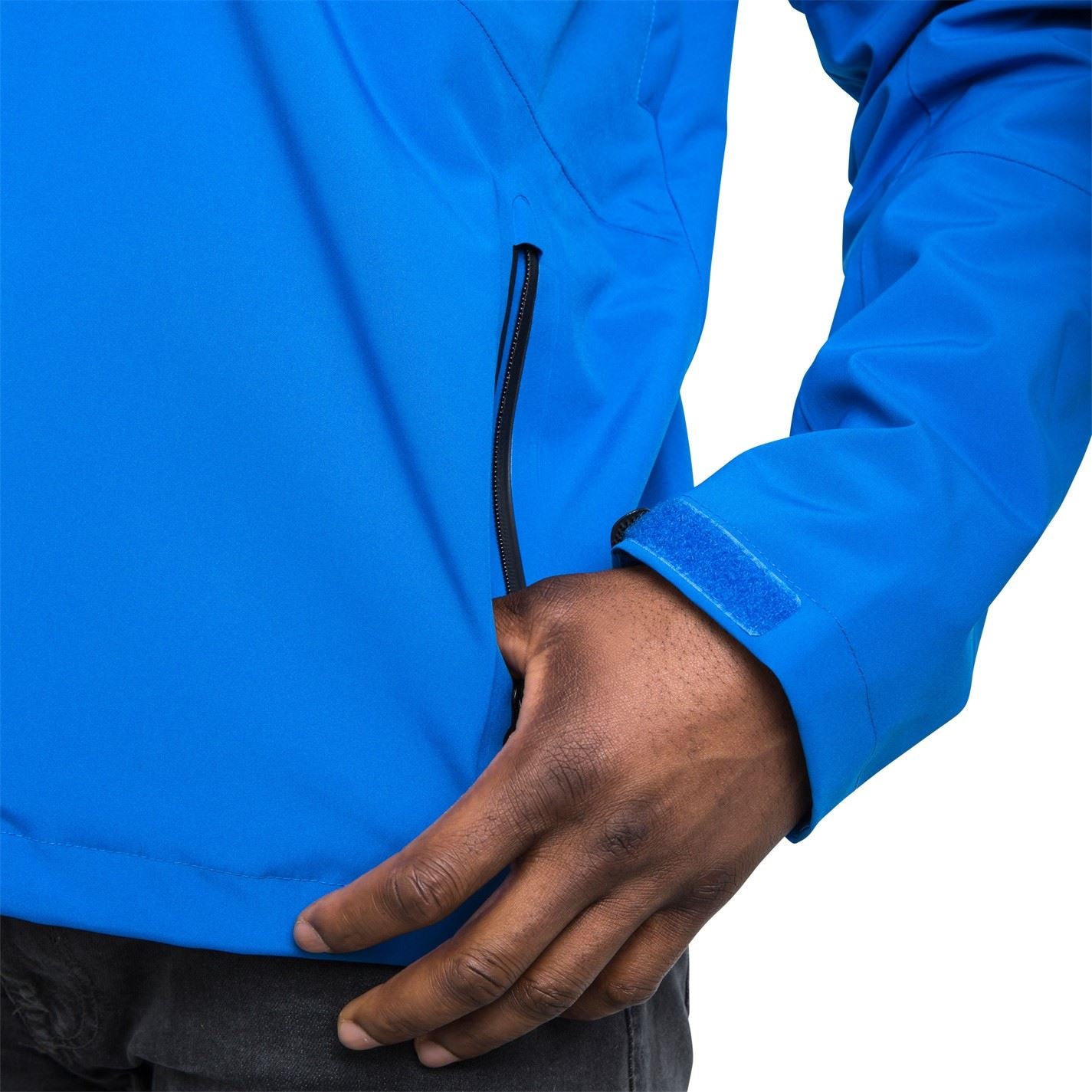 DLX Kumar Hooded Solid Patterned Zipped Pocket Rain Jacket