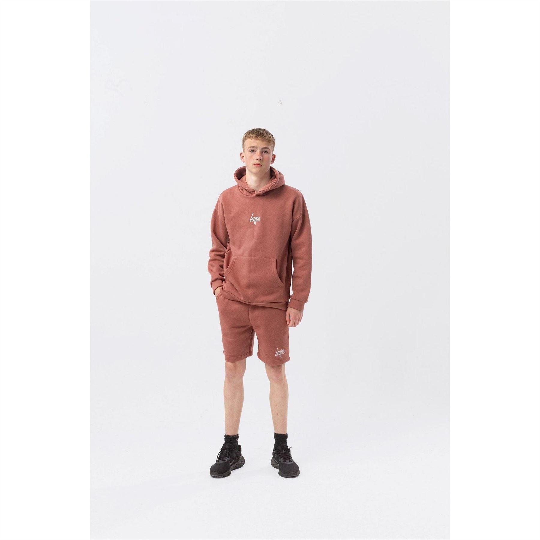 Hype Kids Mauve Fleece Jogger Shorts