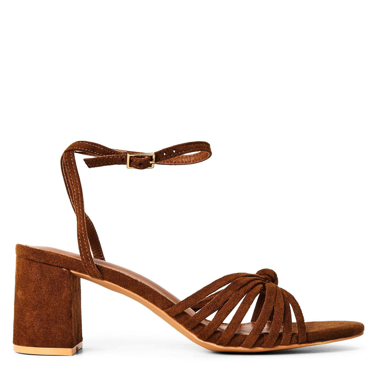 Wheres That From Knotted Block Heel Sandal With Ankle Strap