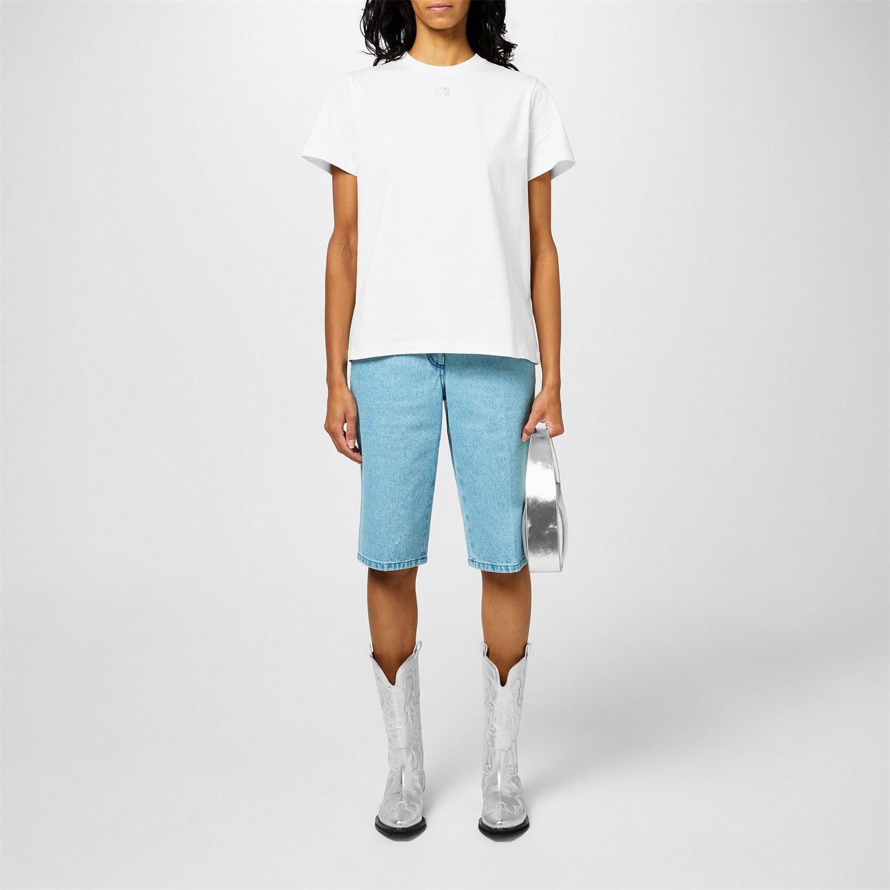 Ganni Rhinestone Regular Fit T-Shirt