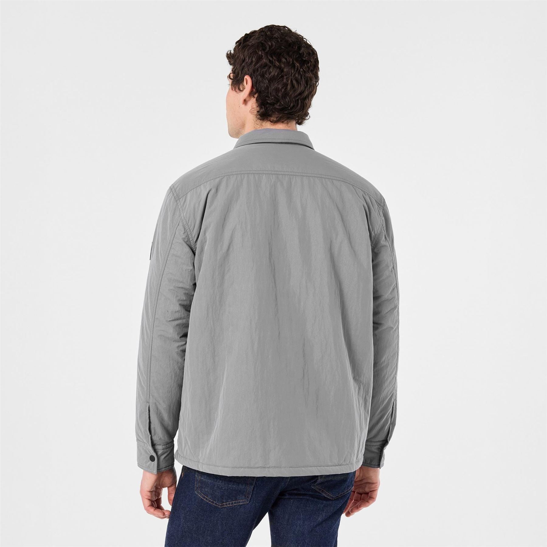 Boss Leejay Solid Patterned Overshirt with Zipped Pocket