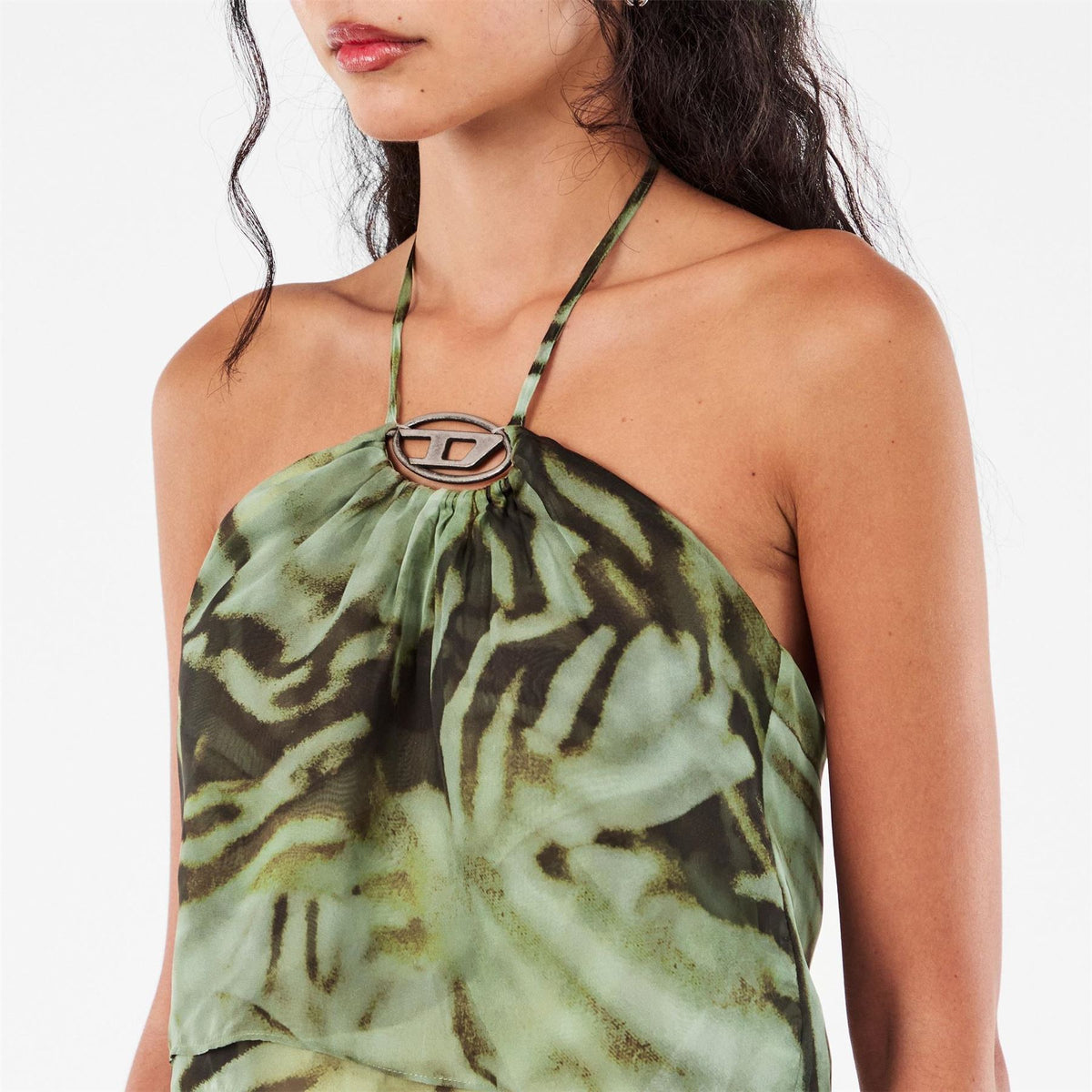 Diesel Slim Fit Halter Neck Spaghetti Straps Tank