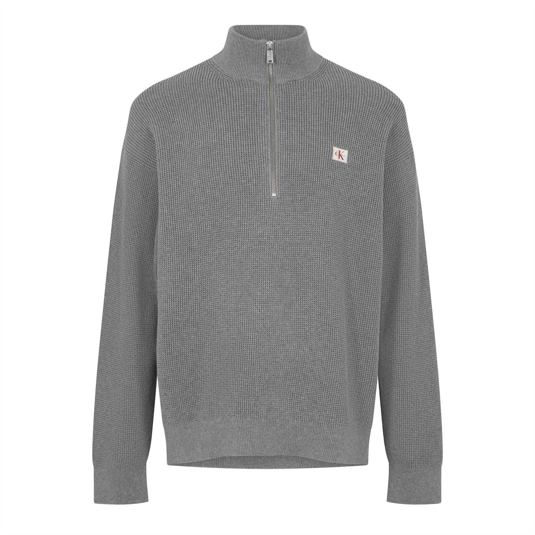 Calvin Klein Jeans Waffle Knitted Crew Neck Jumper