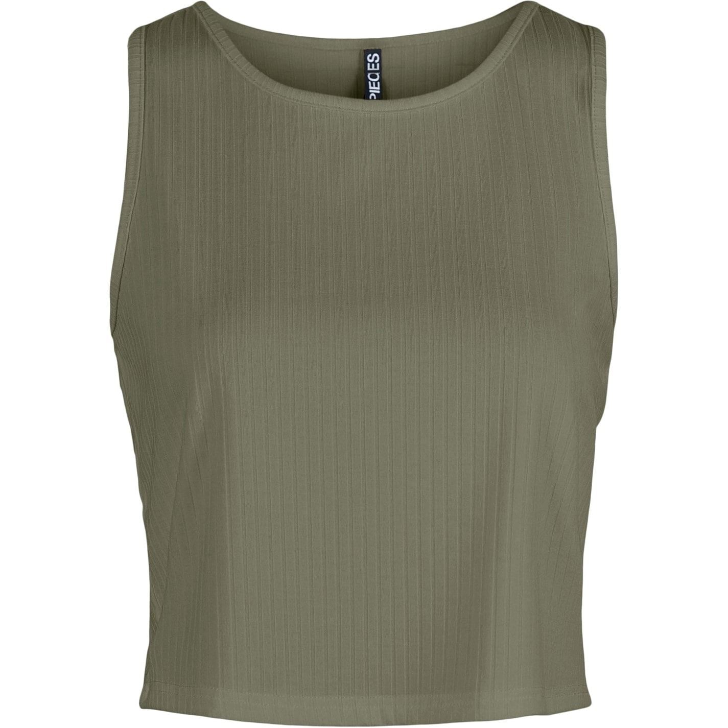 Pieces Cropped Sleeveless Regular Fit Tank