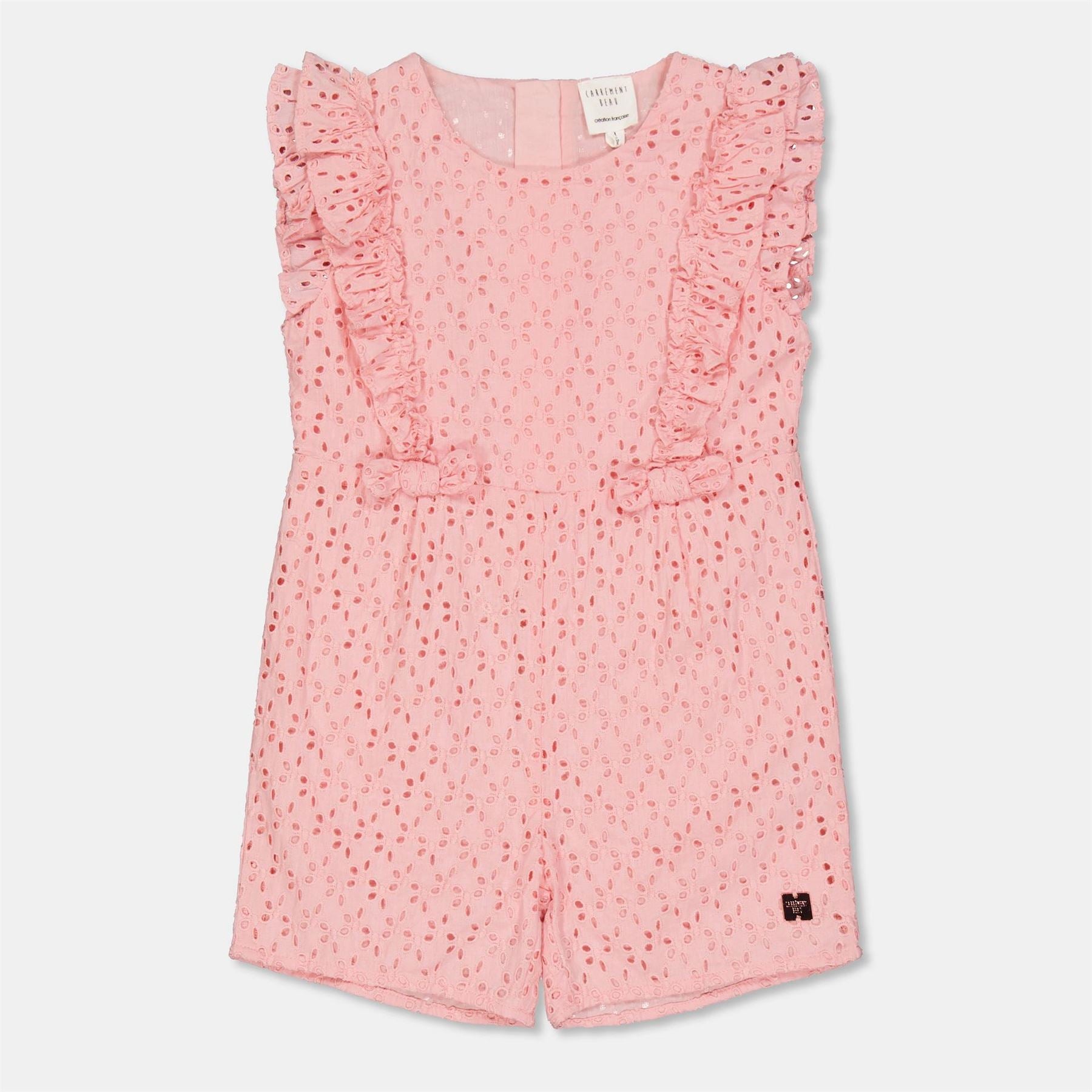 Carrement Beau Crew Neck Polka Dot Playsuit Romper