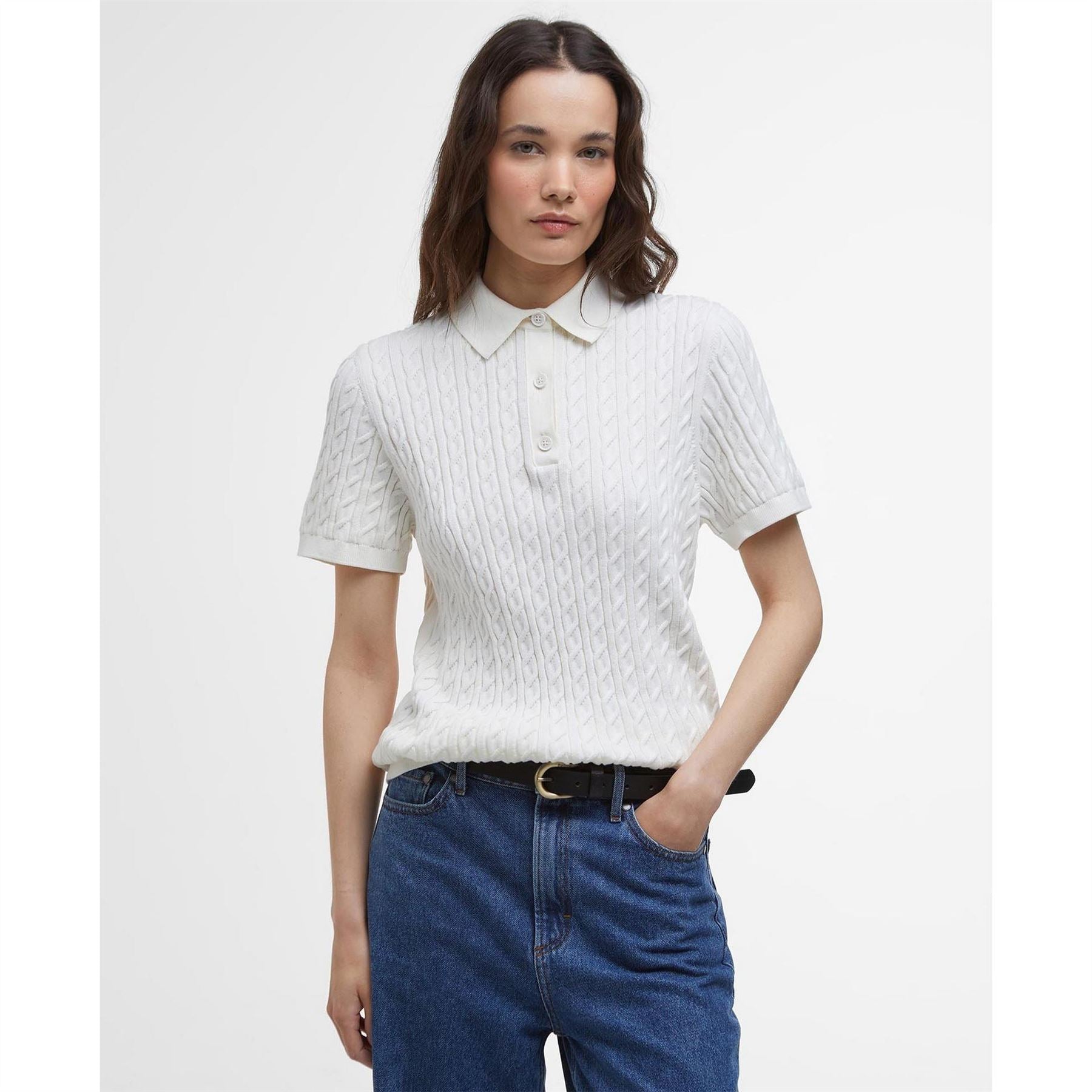 Barbour  Short Sleeve Polo Neck Jumper