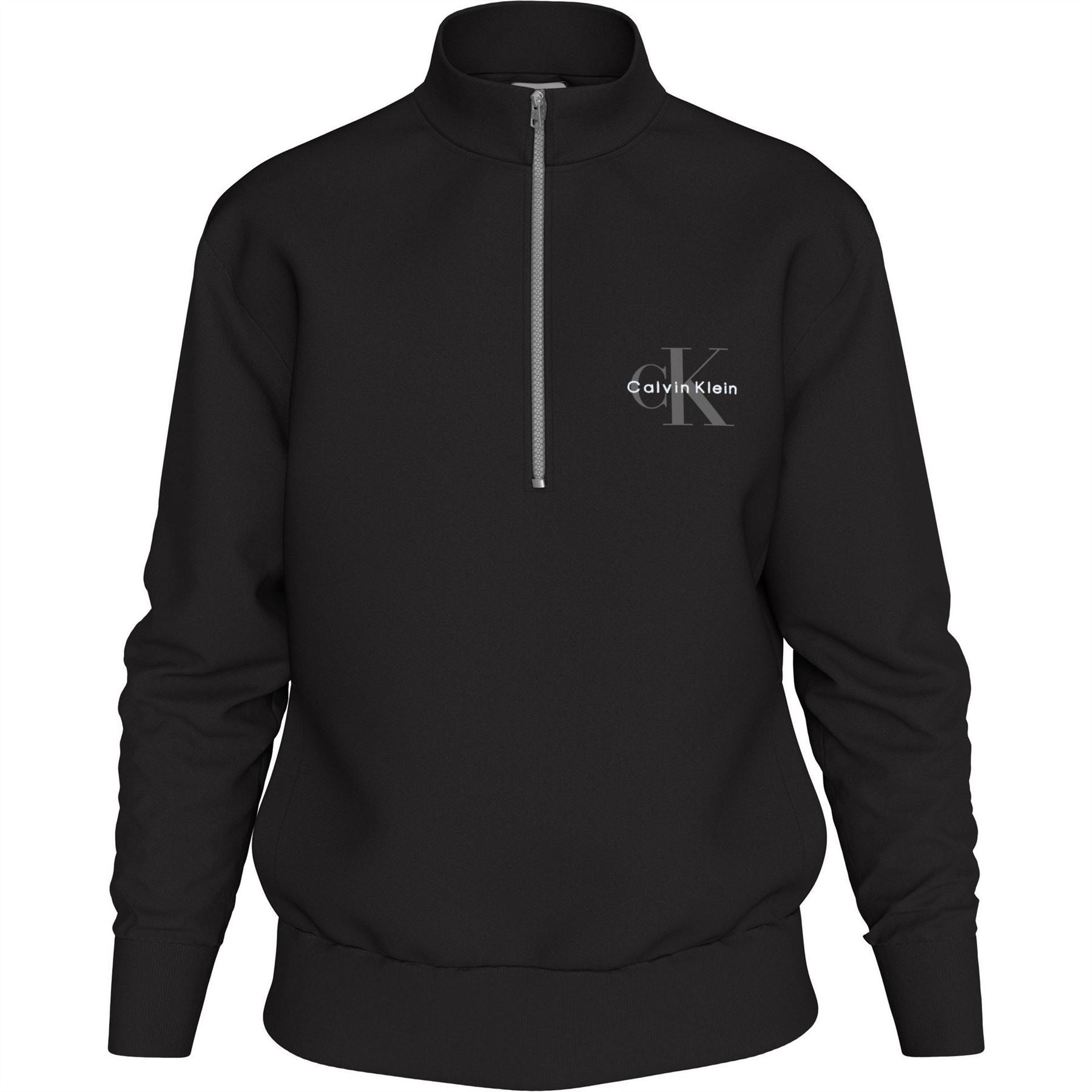 Calvin Klein Jeans Monogram Zip Neck Long Sleeve Sweatshirt