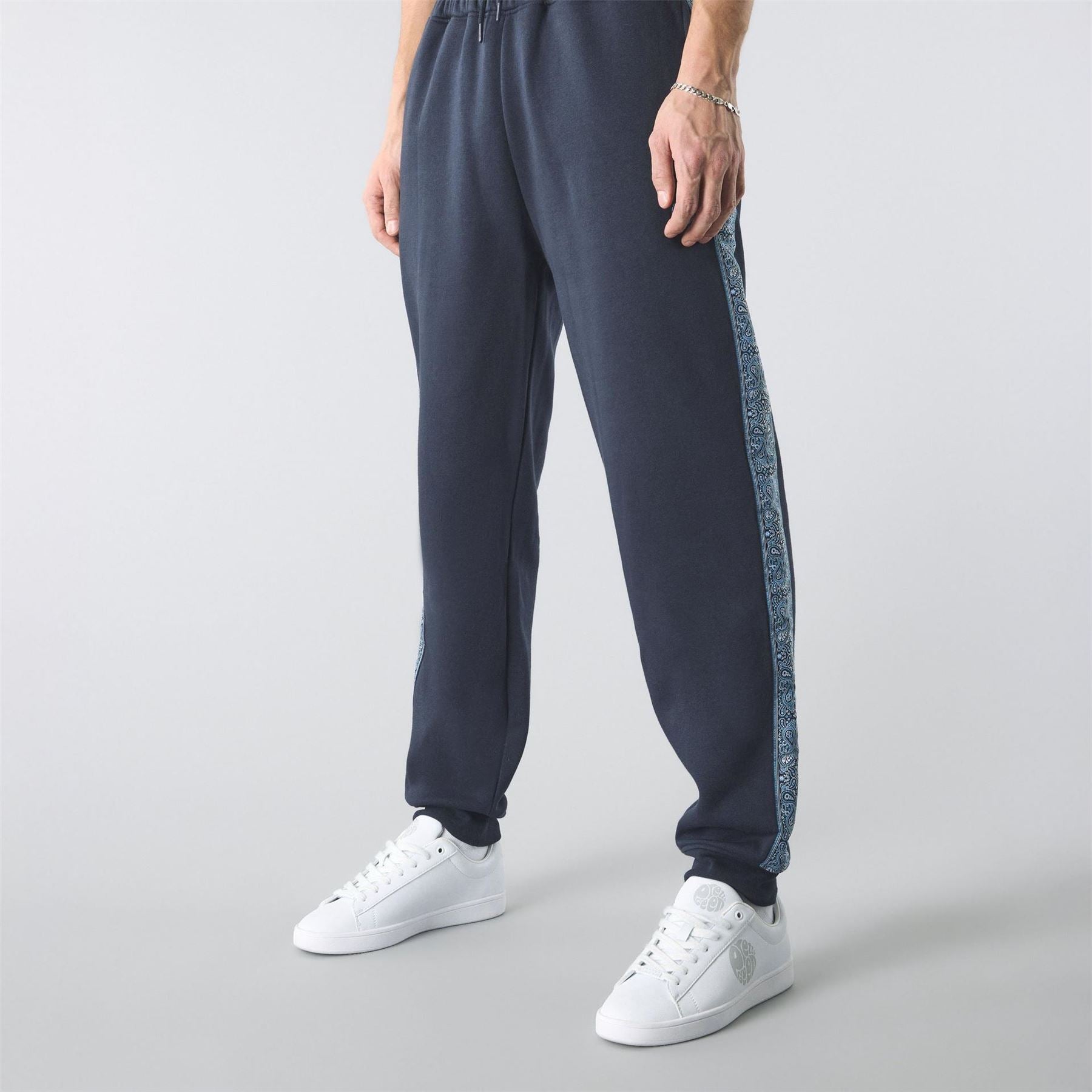 Pretty Green Eclipse Paisley Closed Hem Fleece Joggers
