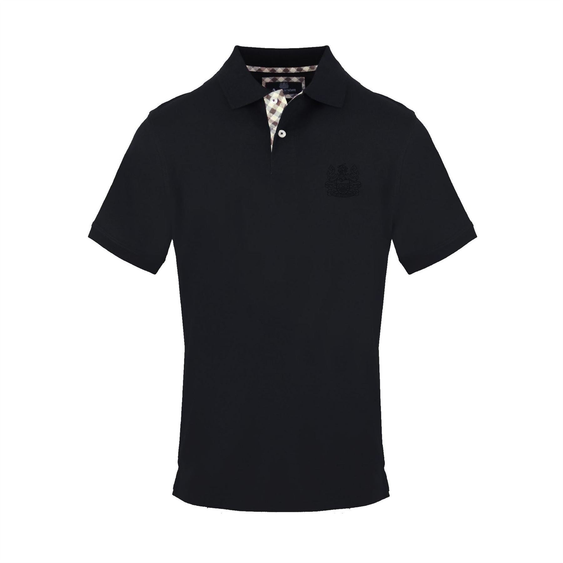 Aquascutum Embroidered Collared Neck Short Sleeve Polo Shirt