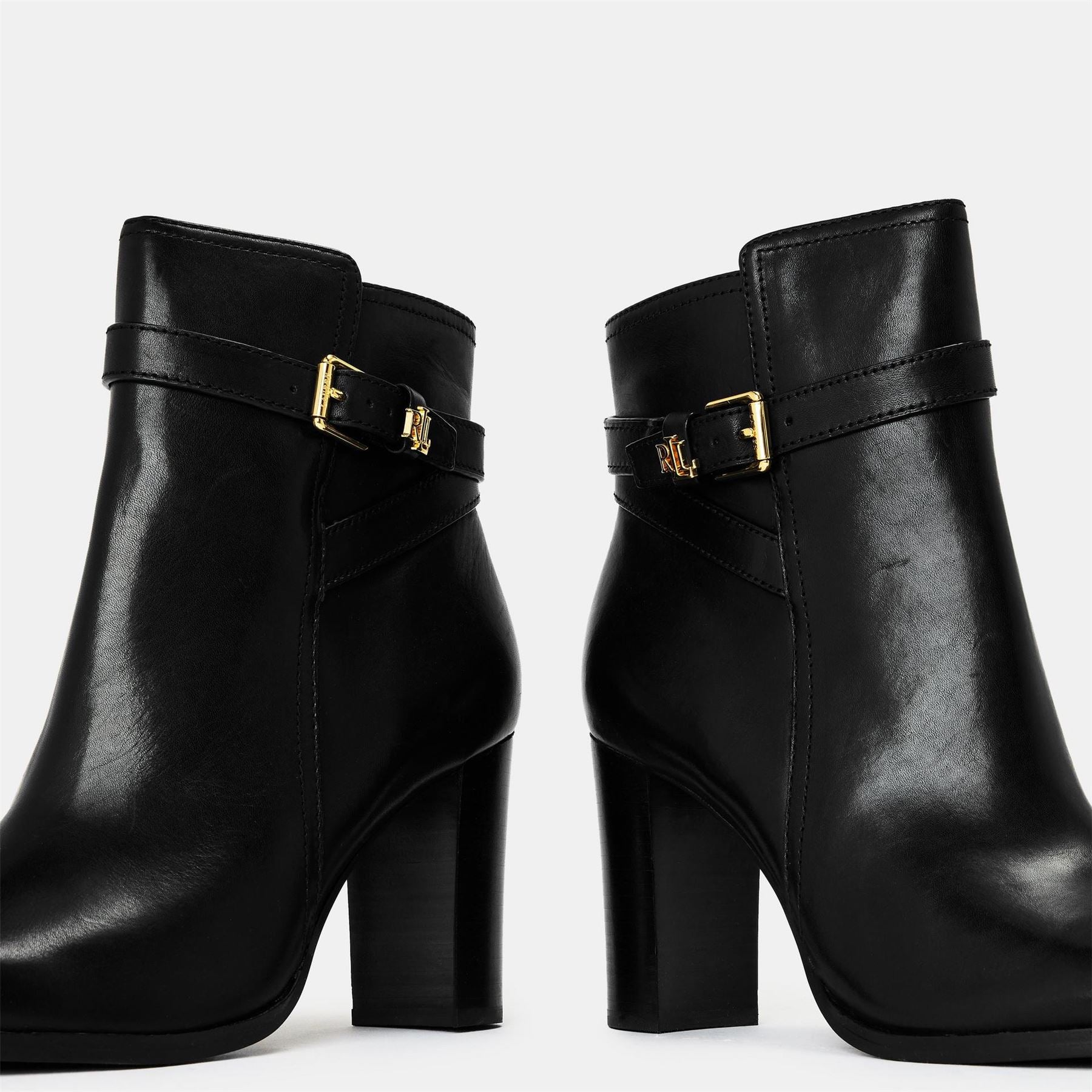 Lauren by Ralph Lauren Brooke Ankle Boots with Zipper and Block Heel
