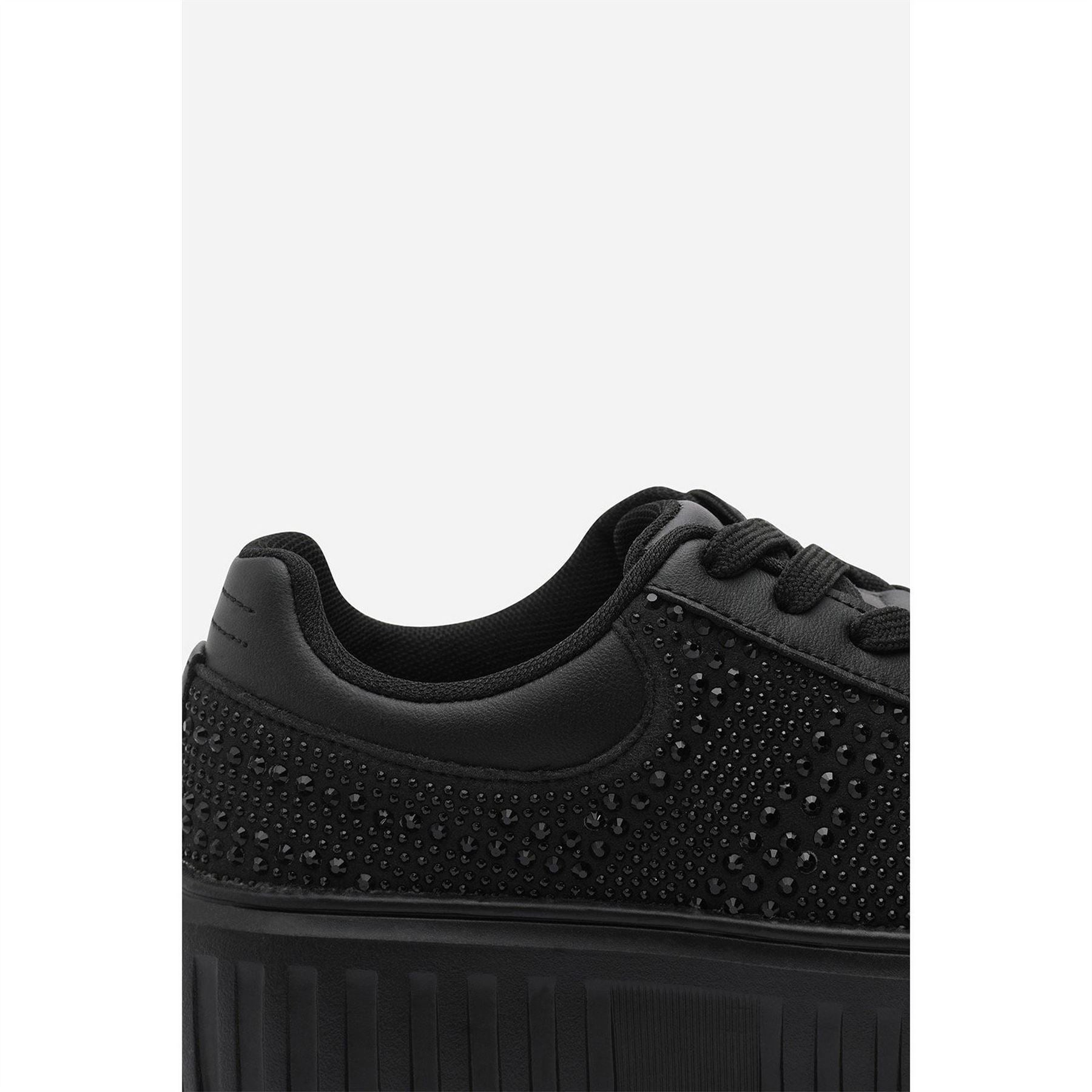 Wheres That From Lace Up Trainer With Diamante Pattern And Chunky Sole