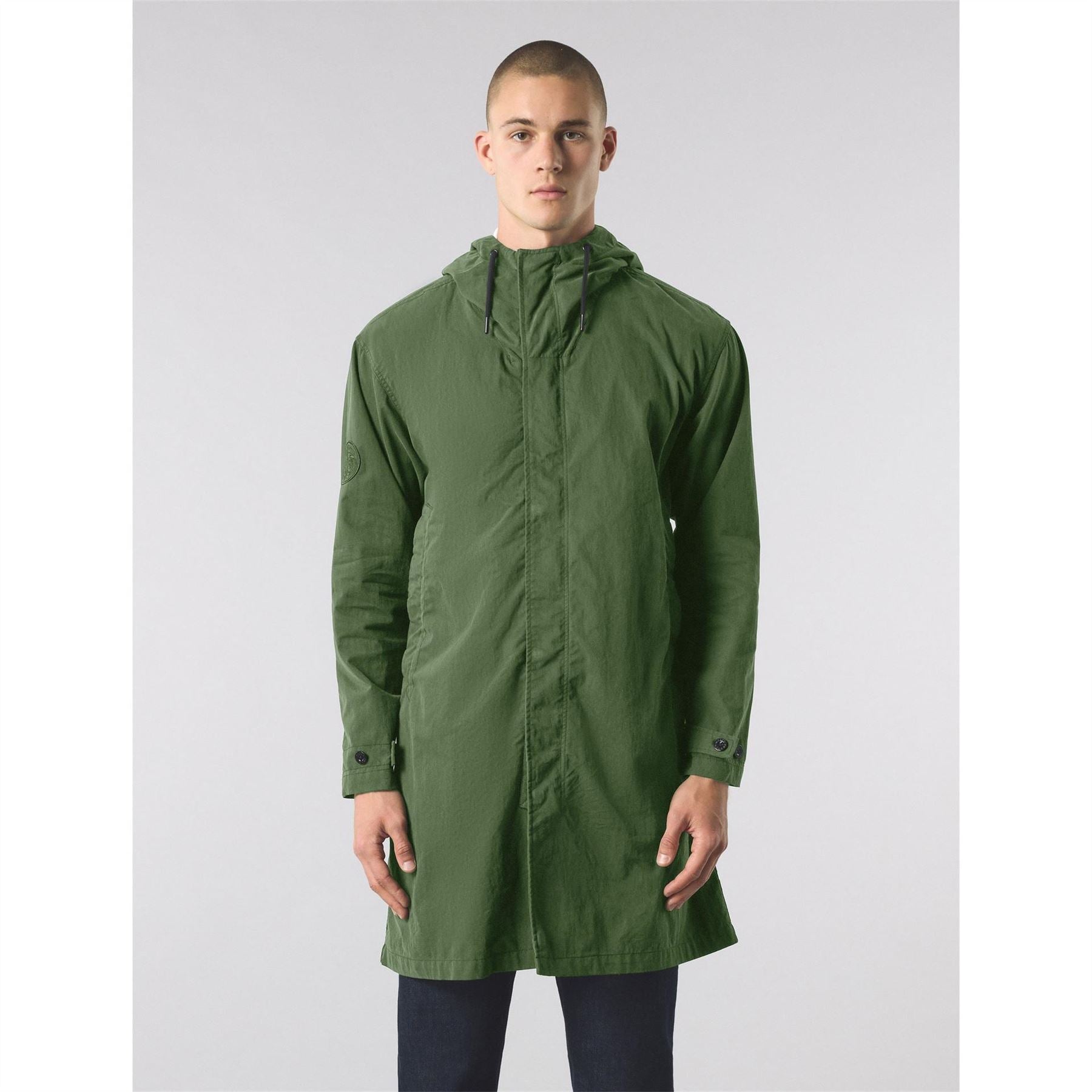Pretty Green Feltham Hooded Solid Patterned Parka Coat