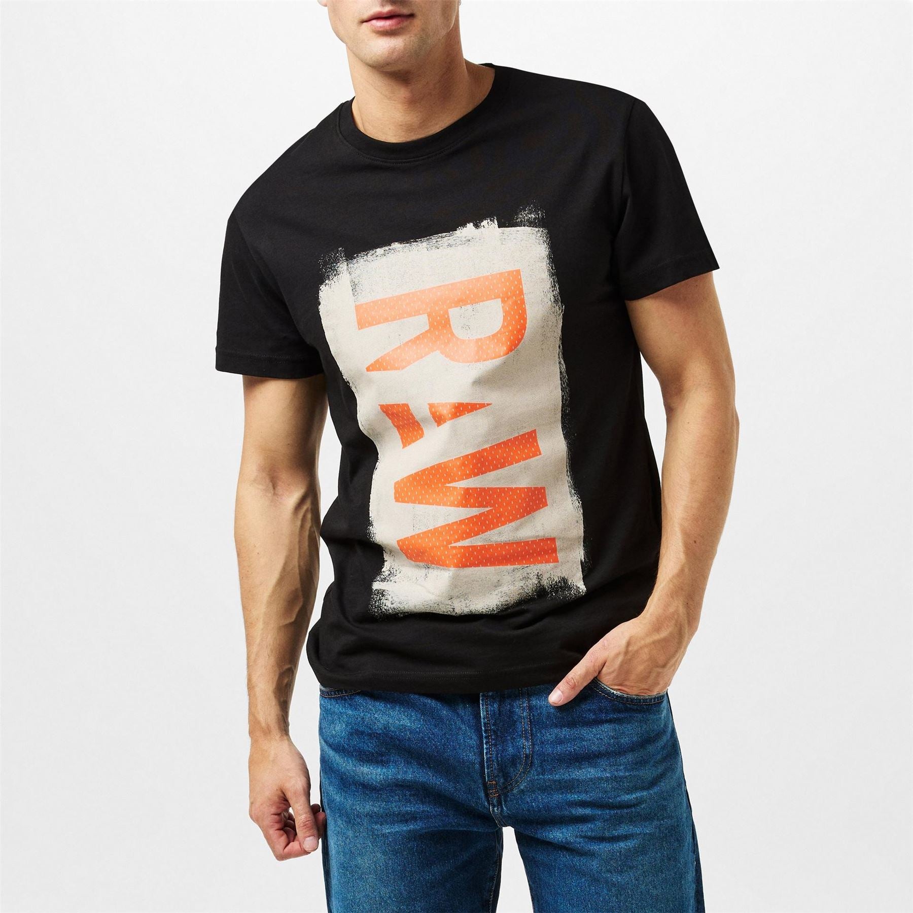 G Star Painted Lettering Crew Neck T-Shirt