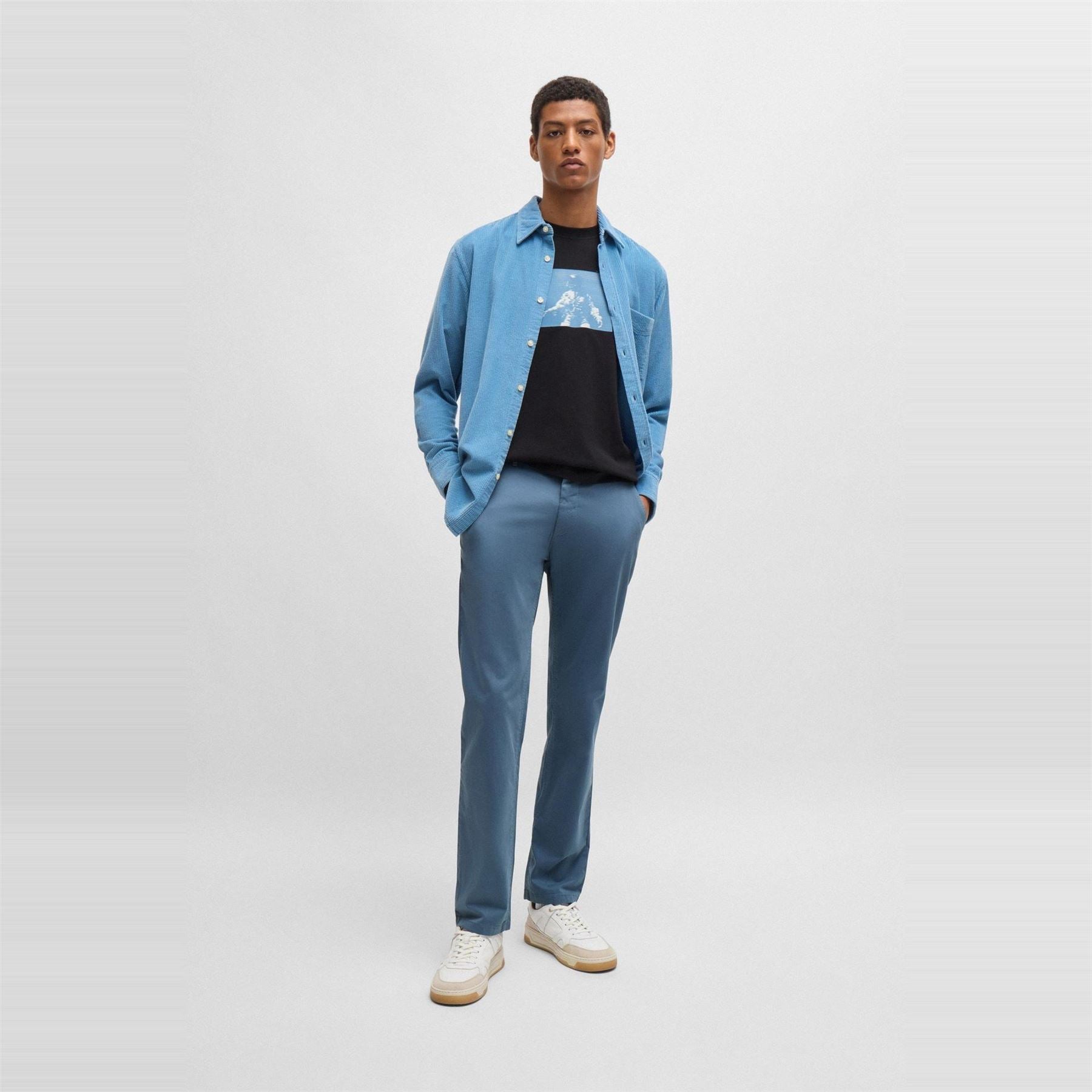 Boss Solid Patterned Slim Chinos