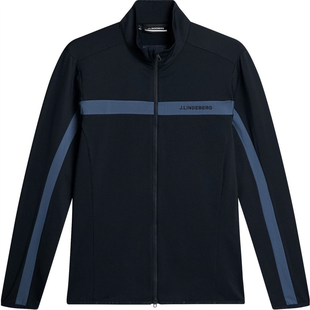 J Lindeberg Golf Jarvis Stripe Patterned Full Zipper Zipped Pocket Fitted Cuff Jacket