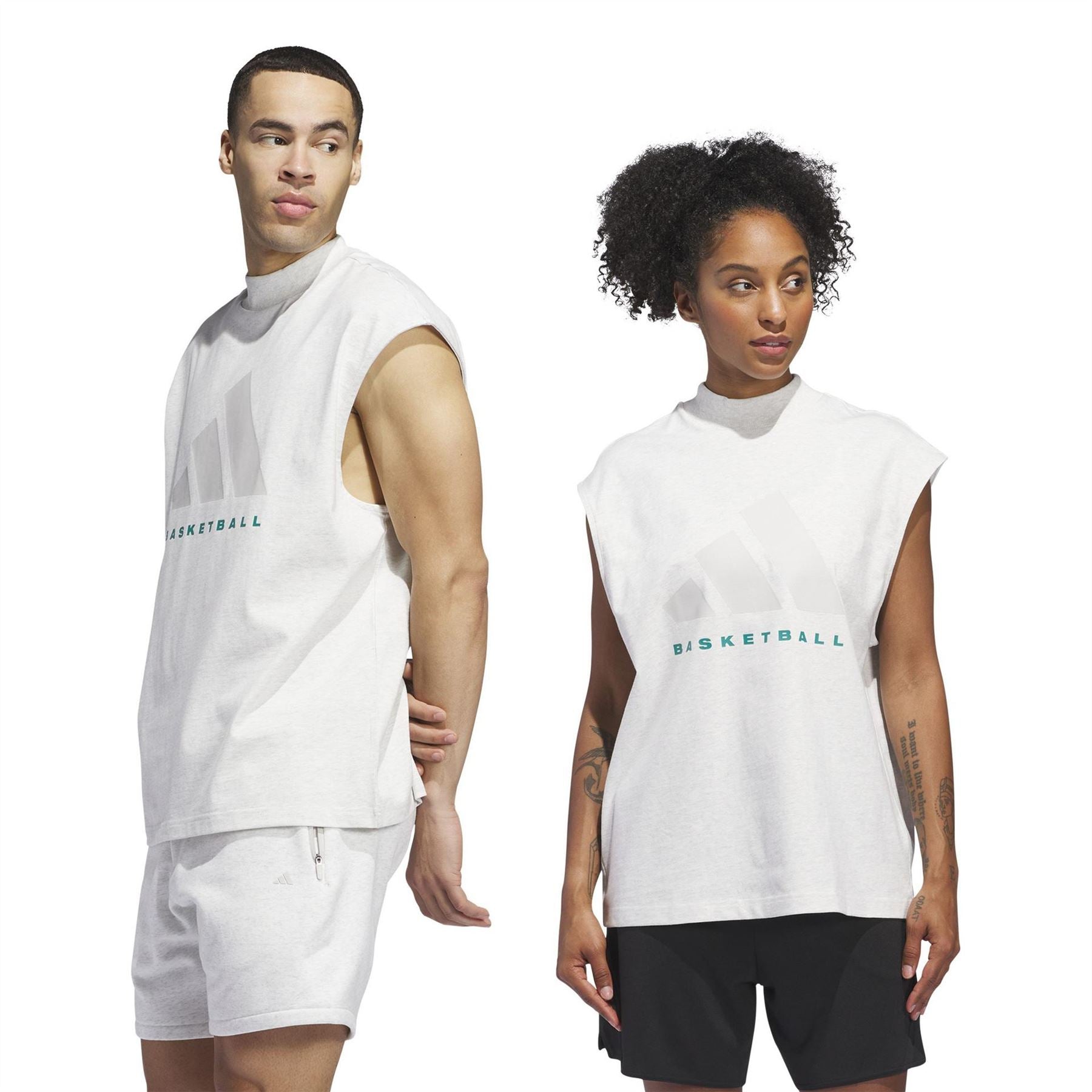 adidas Adi Printed Logo Mock Neck Sleeveless Box Tank