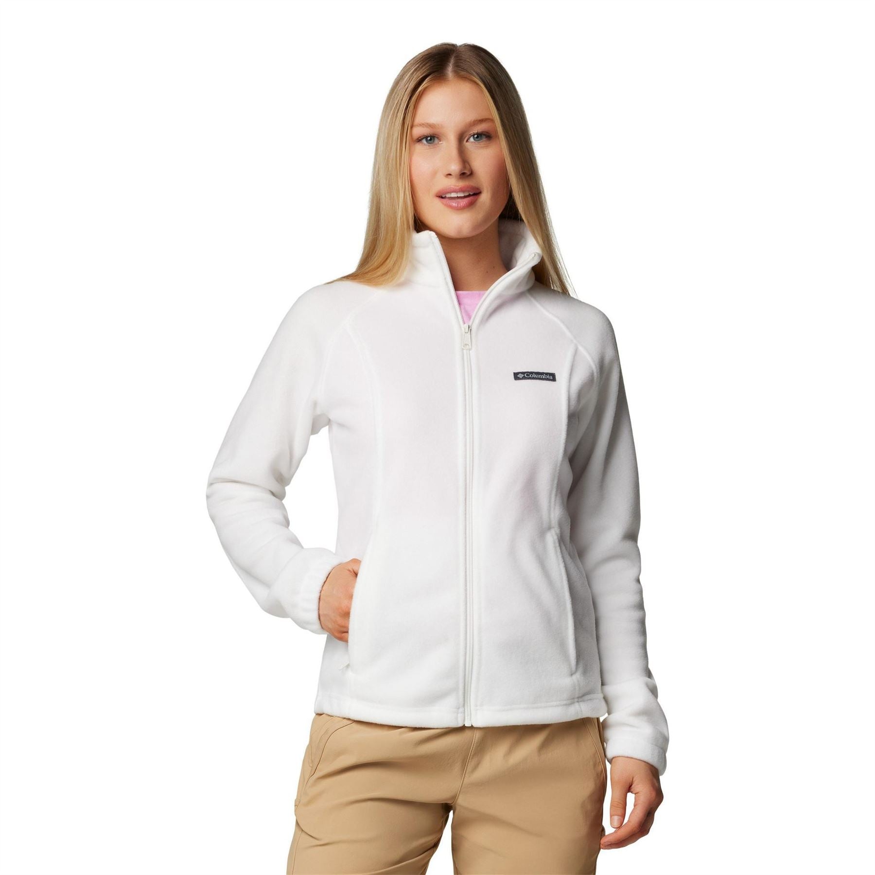 Columbia Benton Solid Patterned Full Zipper Ribbed Cuff Jacket