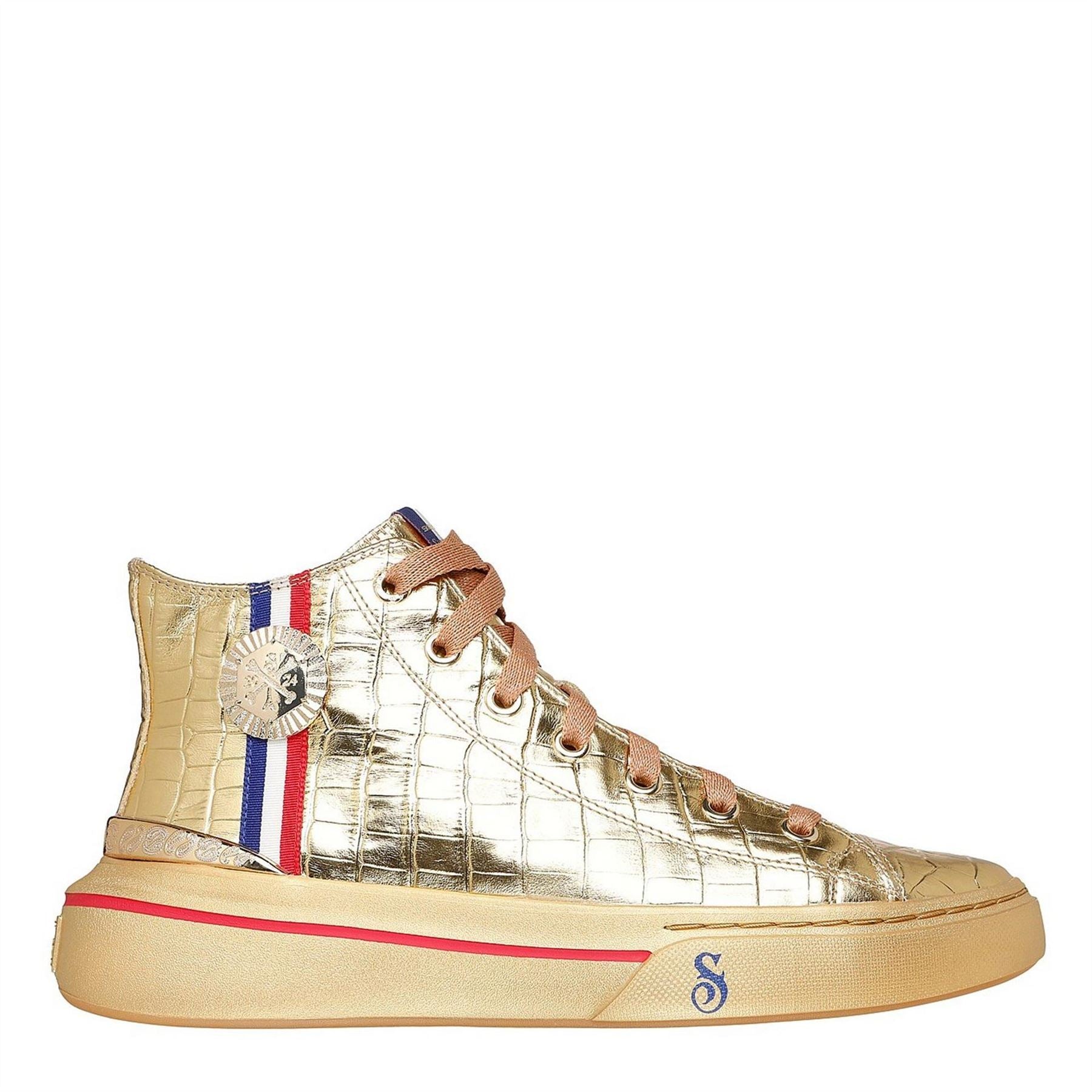 Skechers Snoop Gold Canvasas High Top Trainers