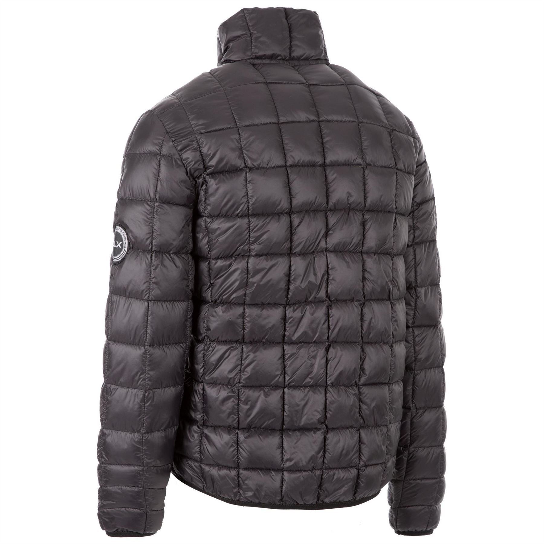 DLX Asher Solid Patterned Ribbed Cuff Puffer Jacket