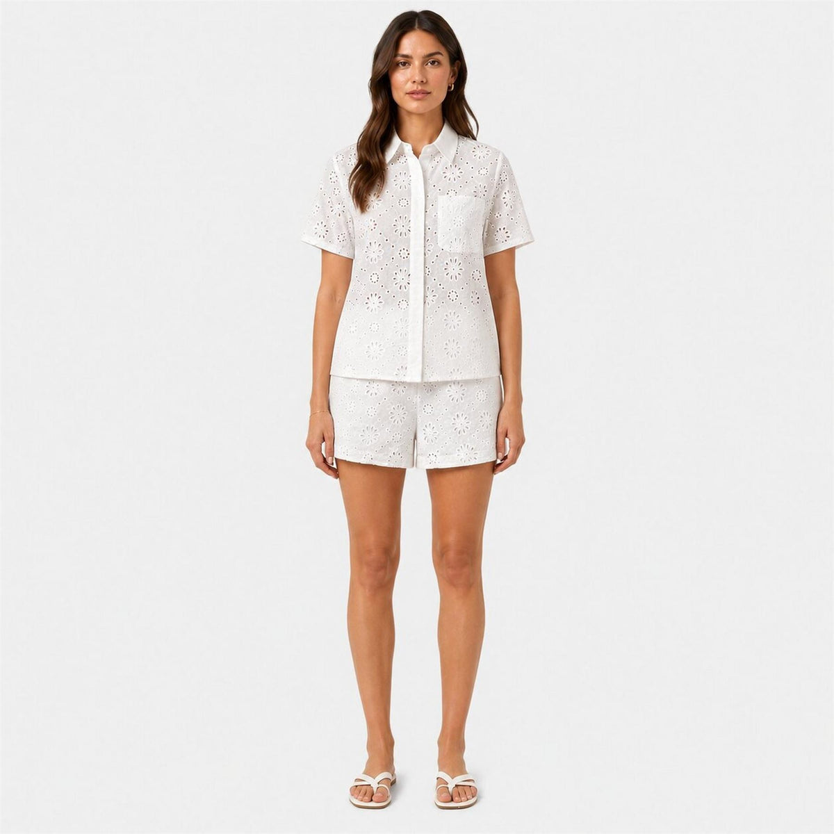 I Saw It First Short Sleeve Broderie Shirt