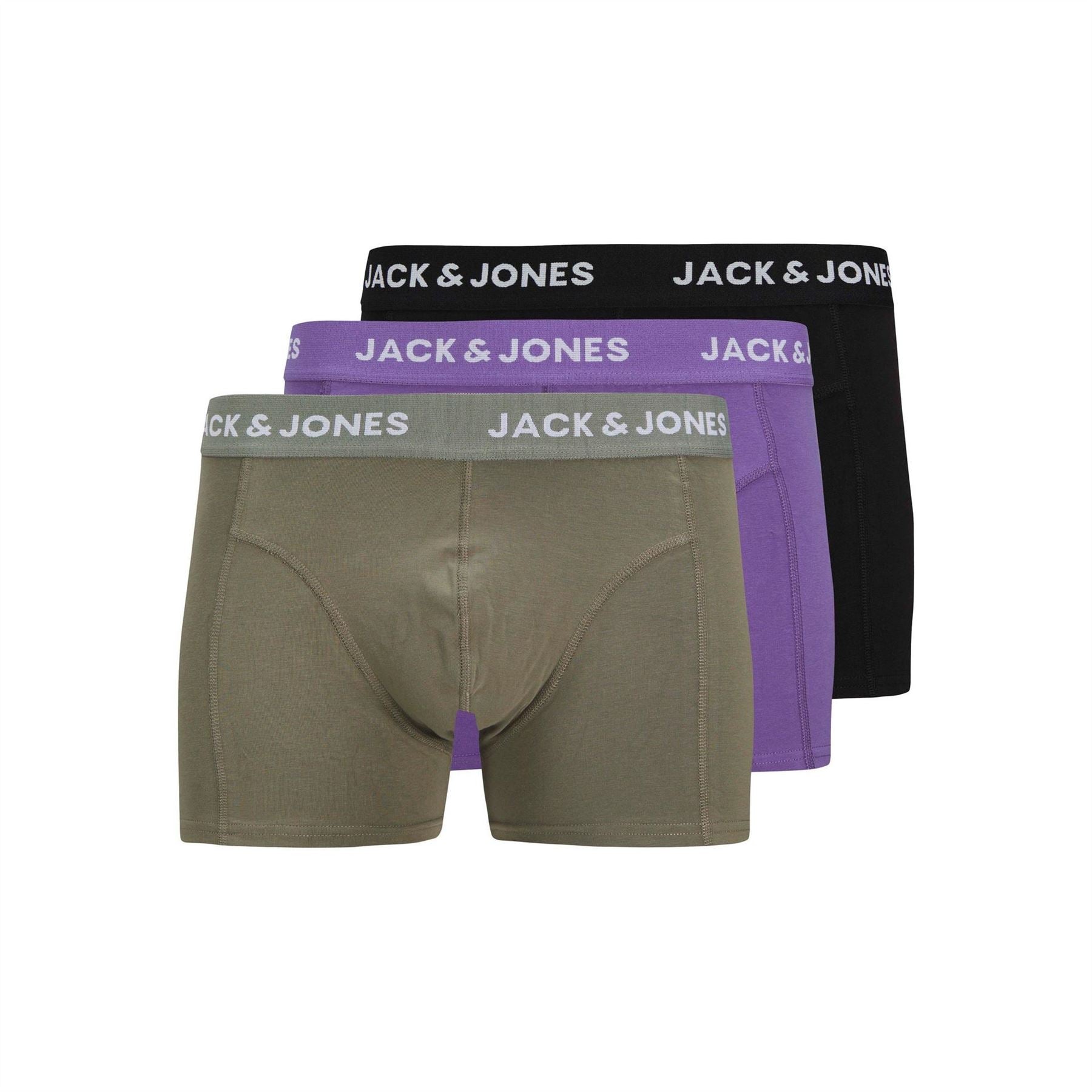 Jack and Jones Solid Trunks 3 Pack Boxers