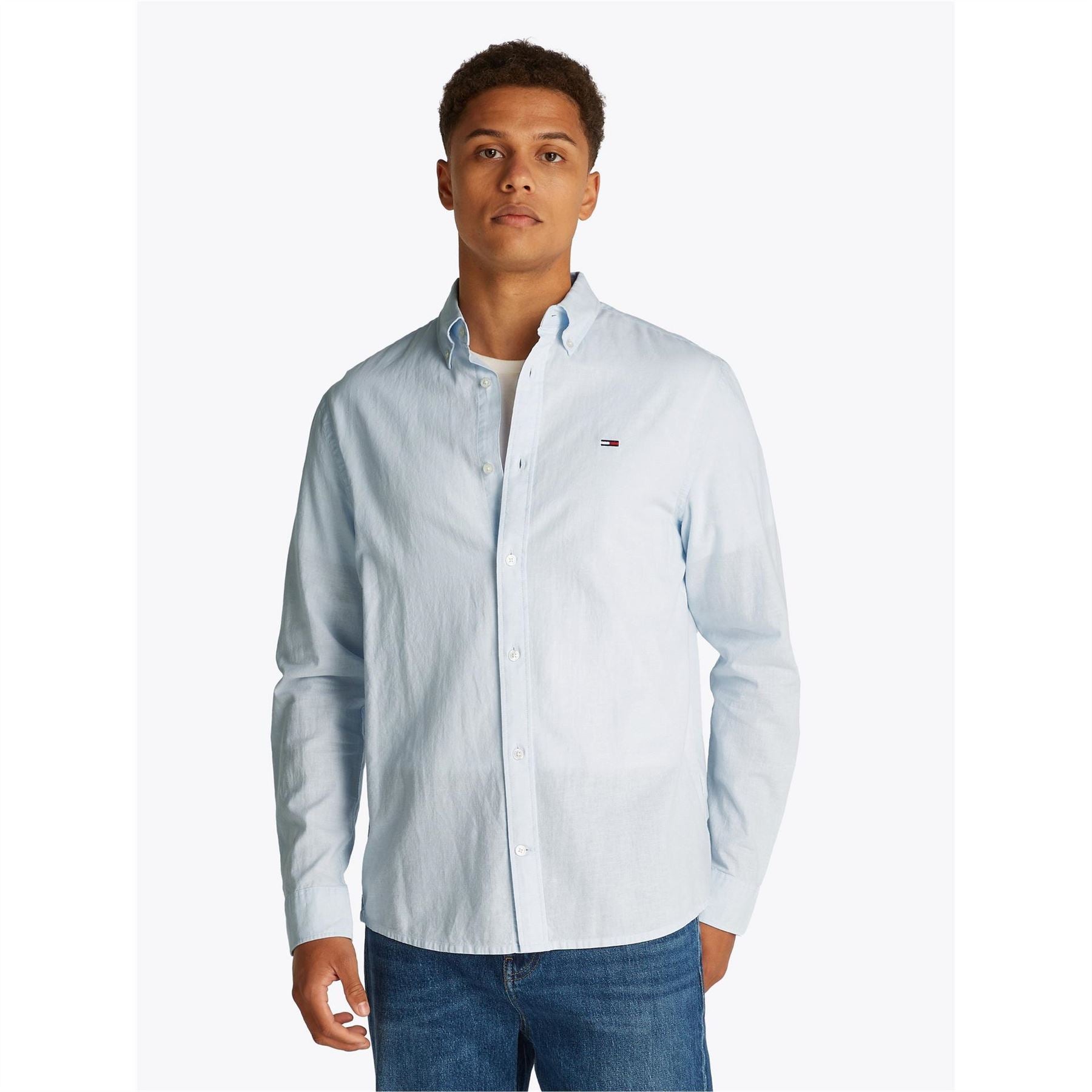 Tommy Jeans Regular Fit Collared Neck Long Sleeve Shirt