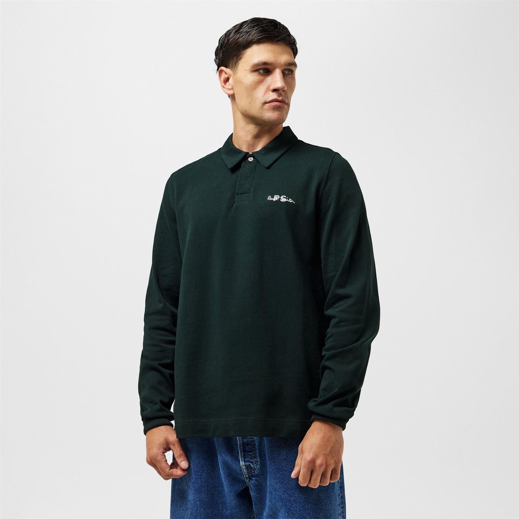 PS Paul Smith Embroidered Long Sleeve Rugby Polo Shirt