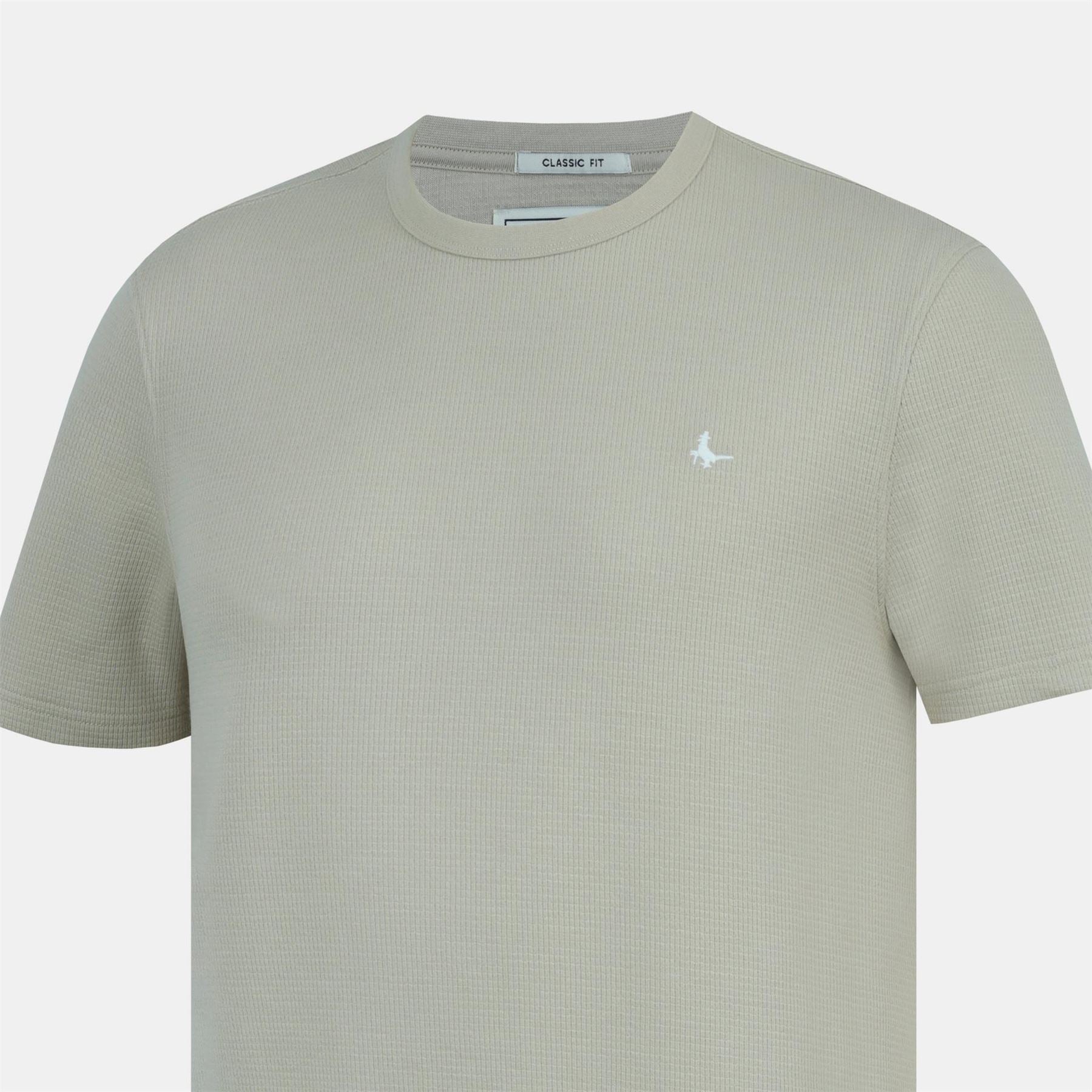 Jack Wills Texture Cotton Short Sleeve Crew Neck Embroidered T-Shirt