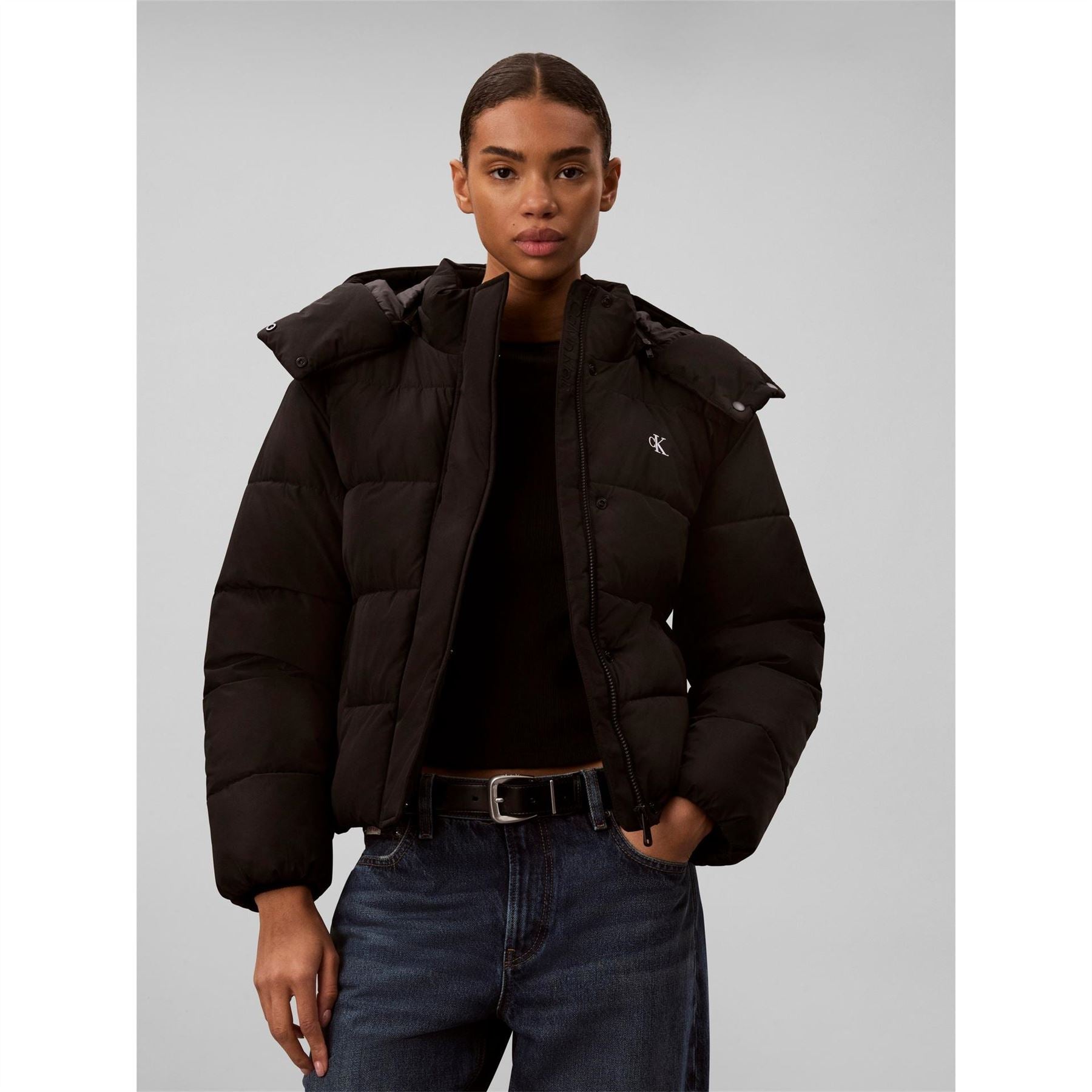 Calvin Klein Jeans  Essential Water Resistant Rds Certified Down Short Puffer Jacket