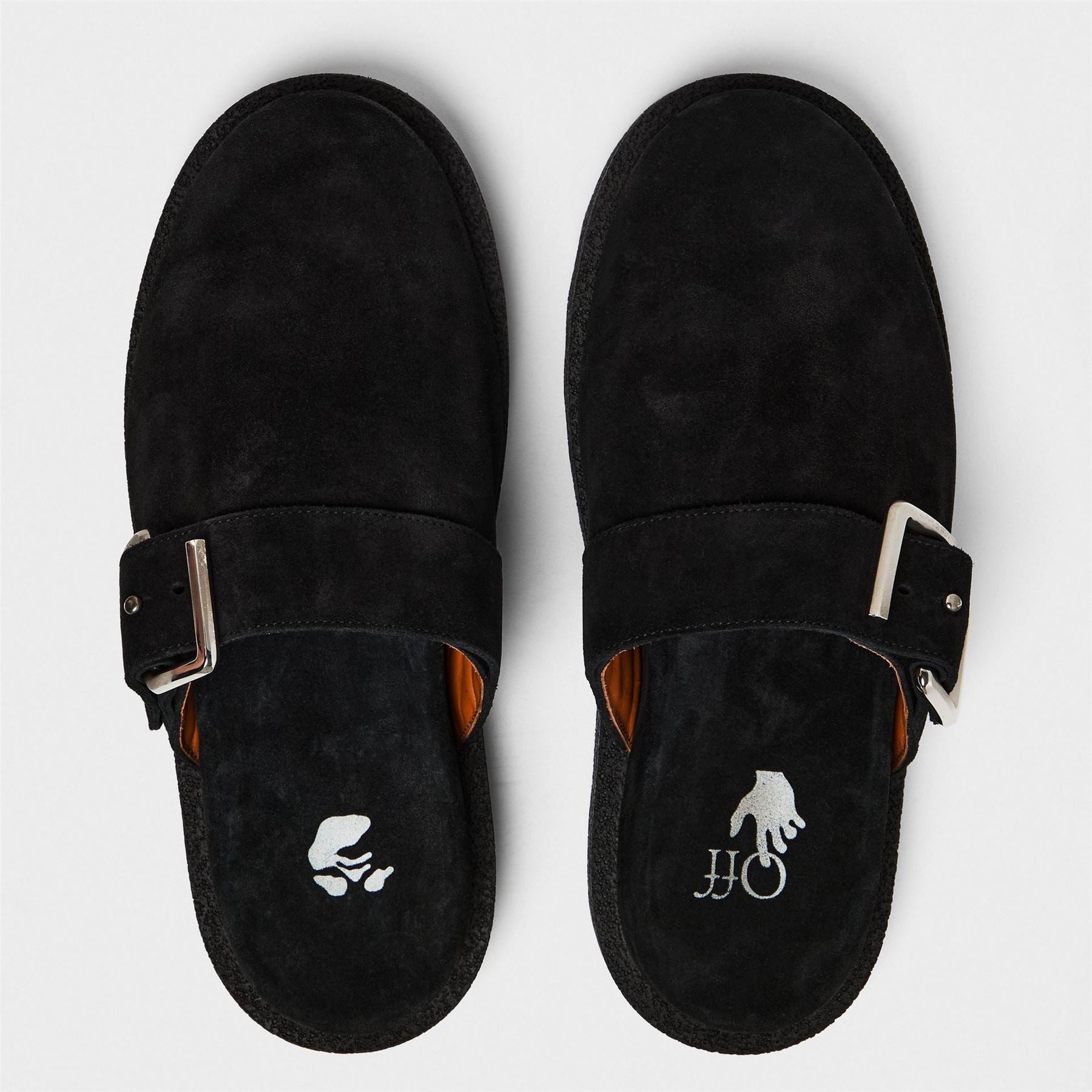 Off White Block Heel Closed Toe Shuv Clogs