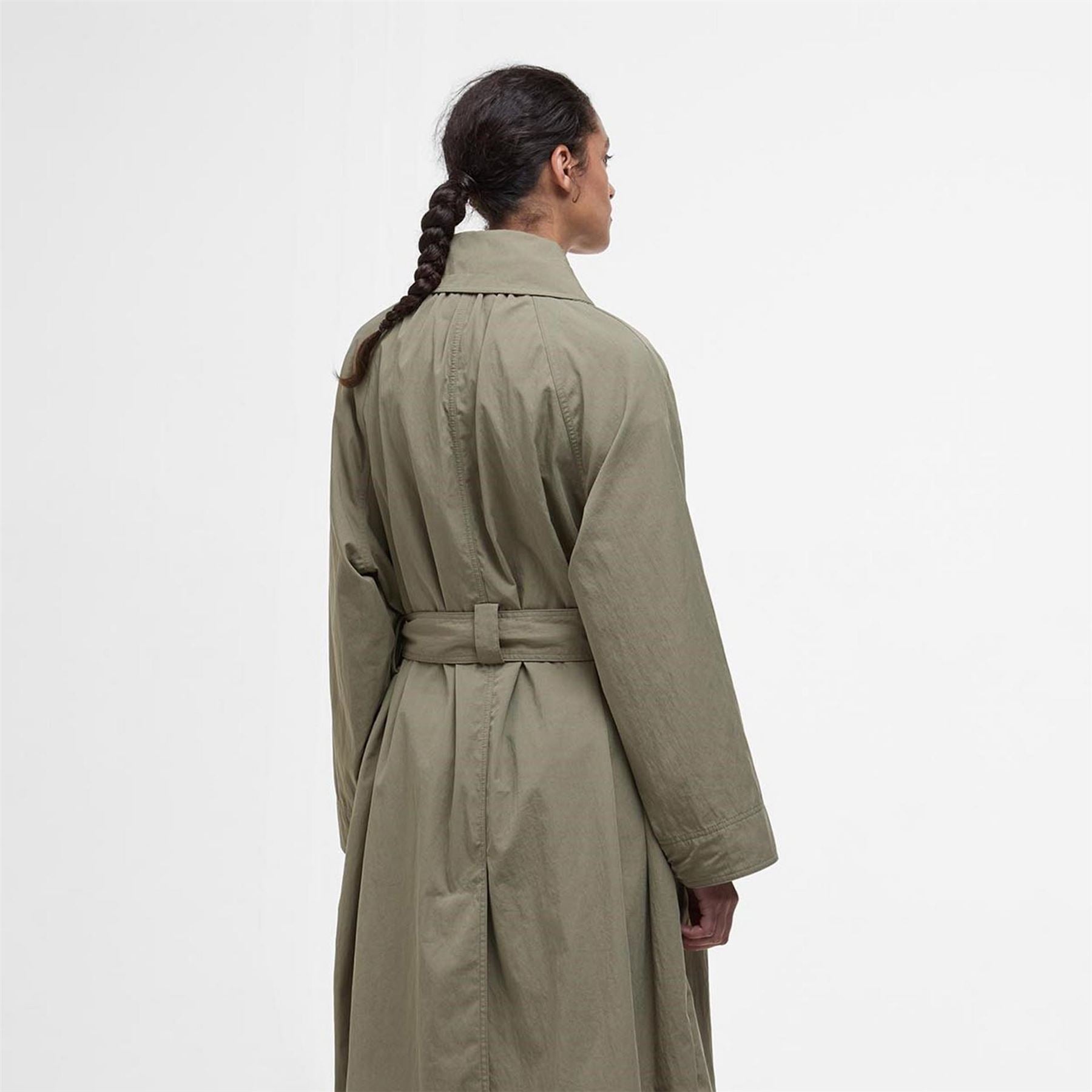 Barbour Garbo Showerproof Long Sleeve Button Trench Coat