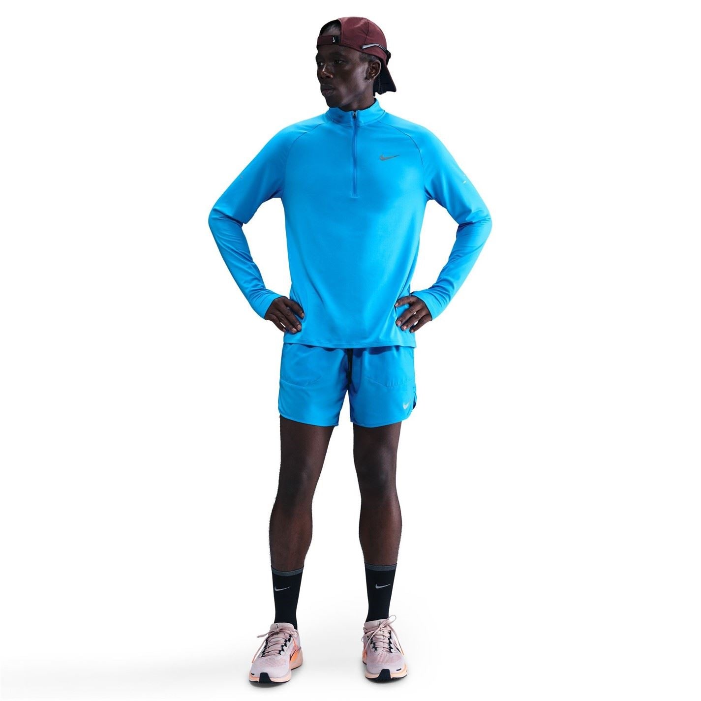 Nike Stride Zip Neck Regular Fit T-Shirt