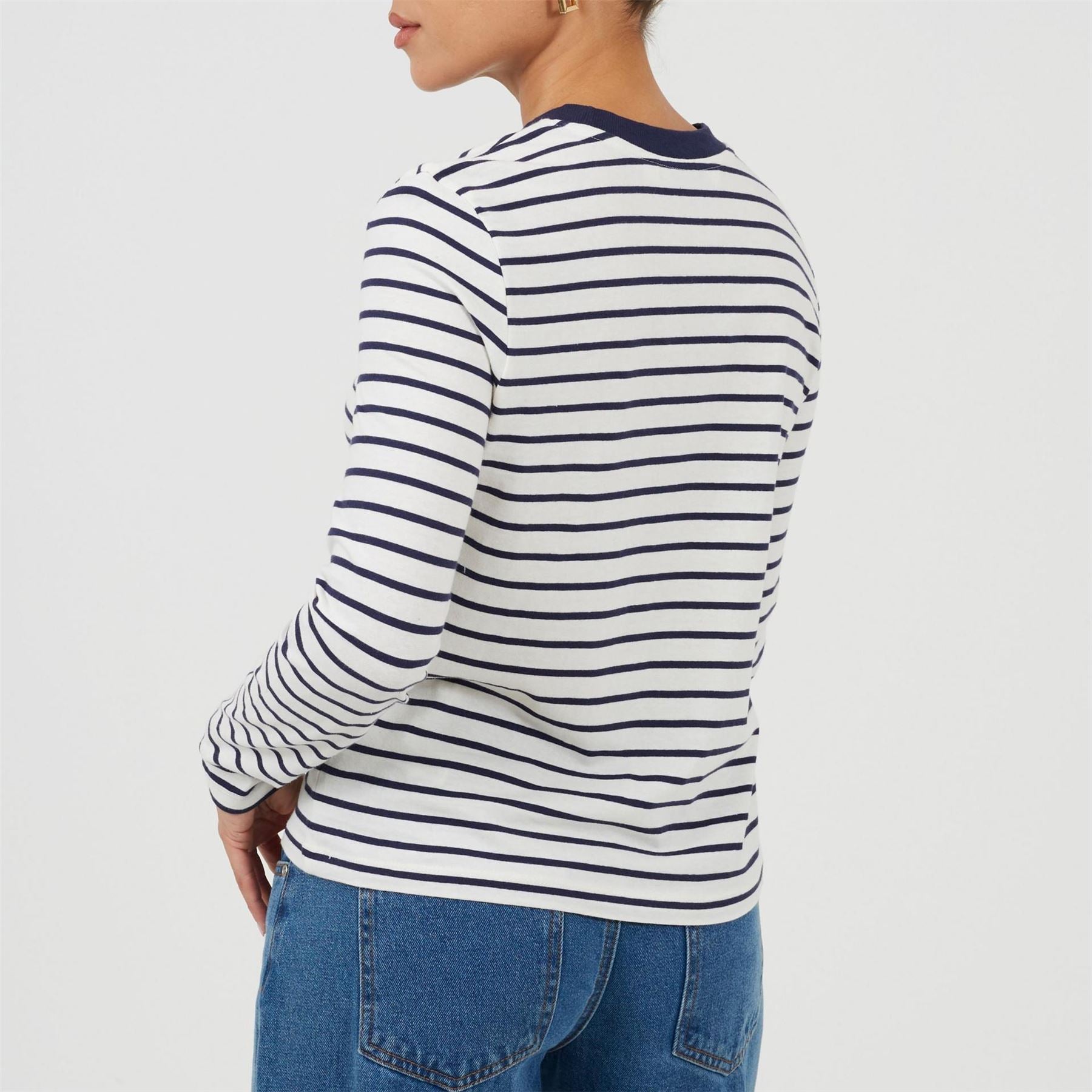 Brave Soul Striped Crew Neck Long Sleeve T-Shirt