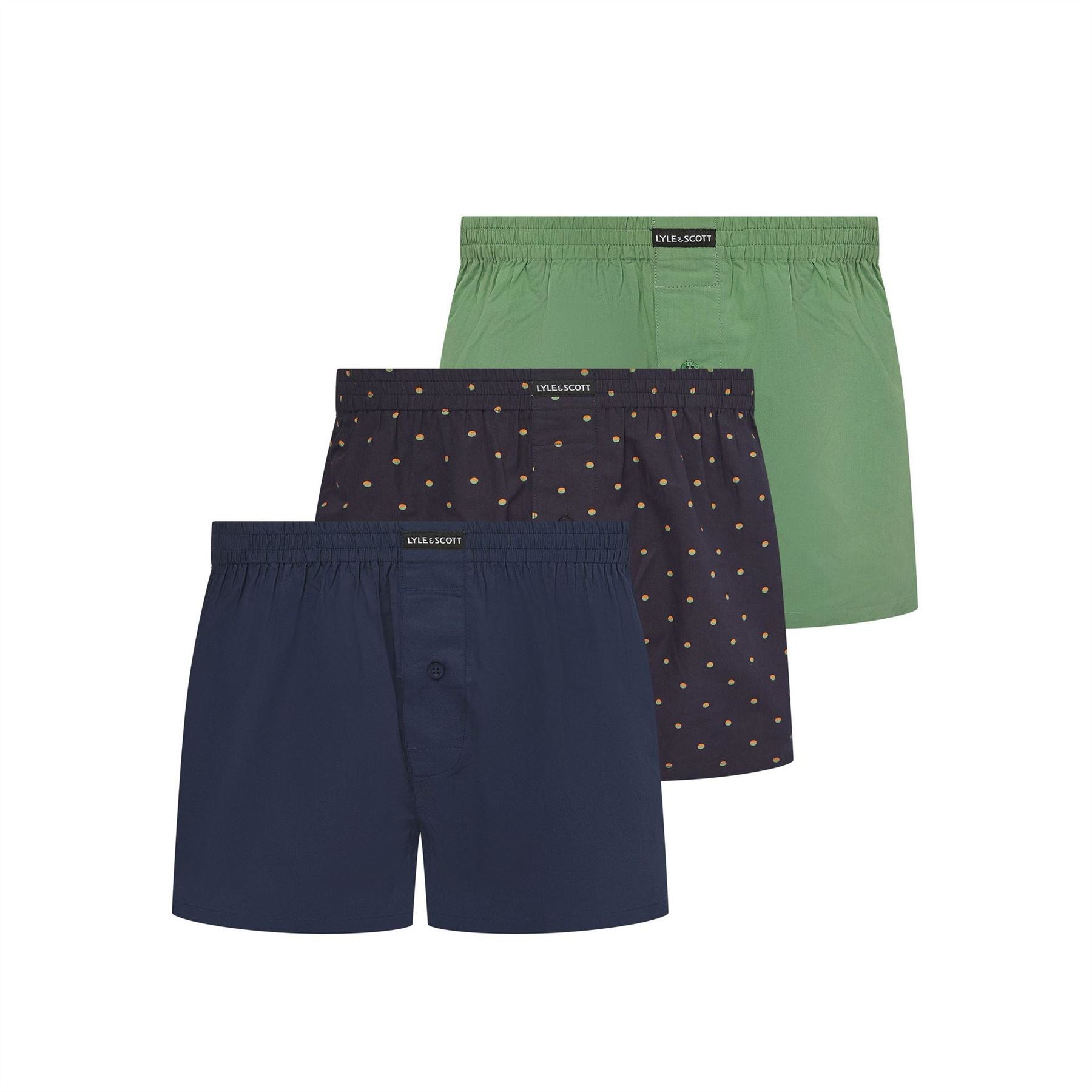 Lyle and Scott 3 Pack Polka Dot Boxer Shorts
