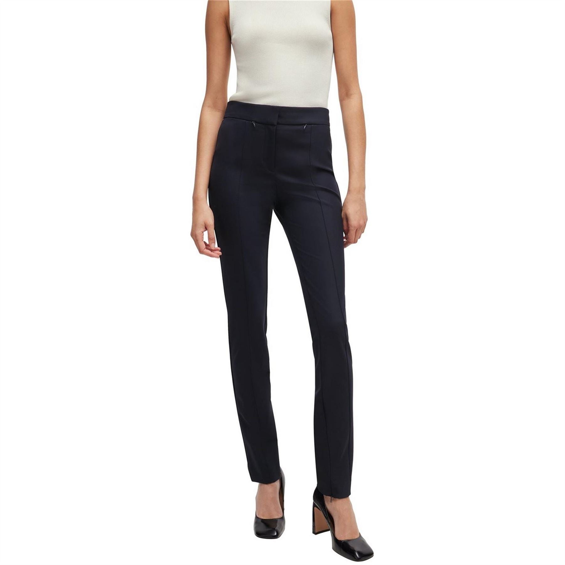 Boss Tukeva Solid Patterned Slim Trousers