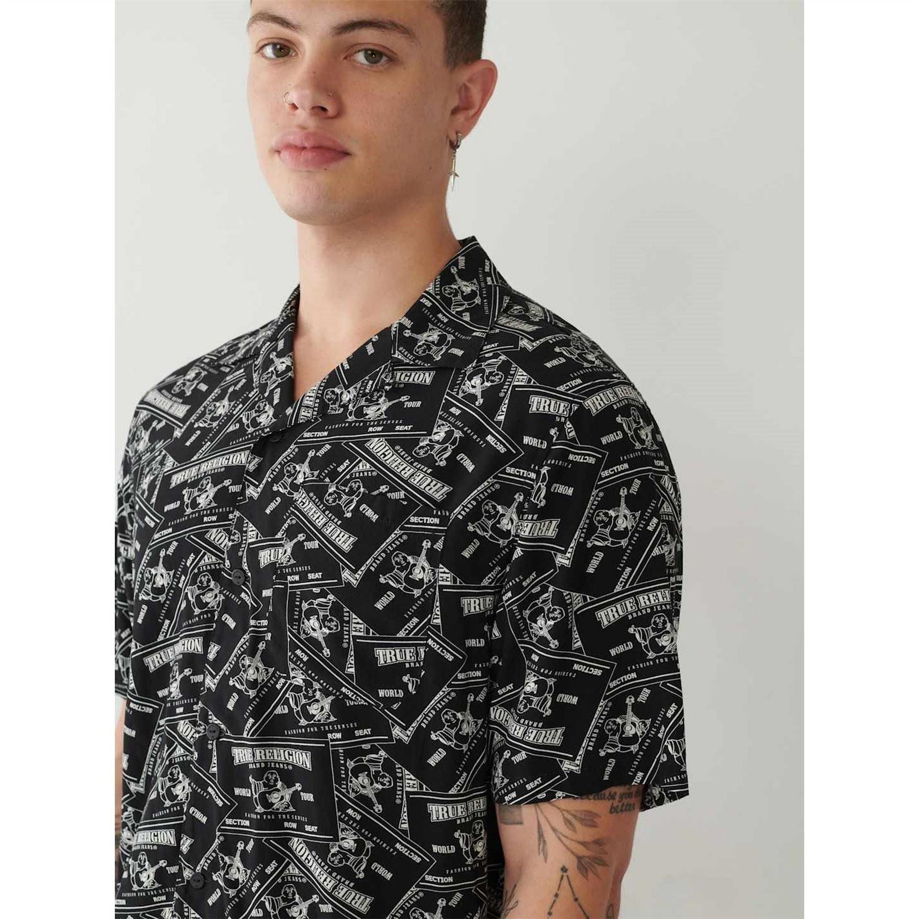 True Religion All Over Print Short Sleeve Shirt