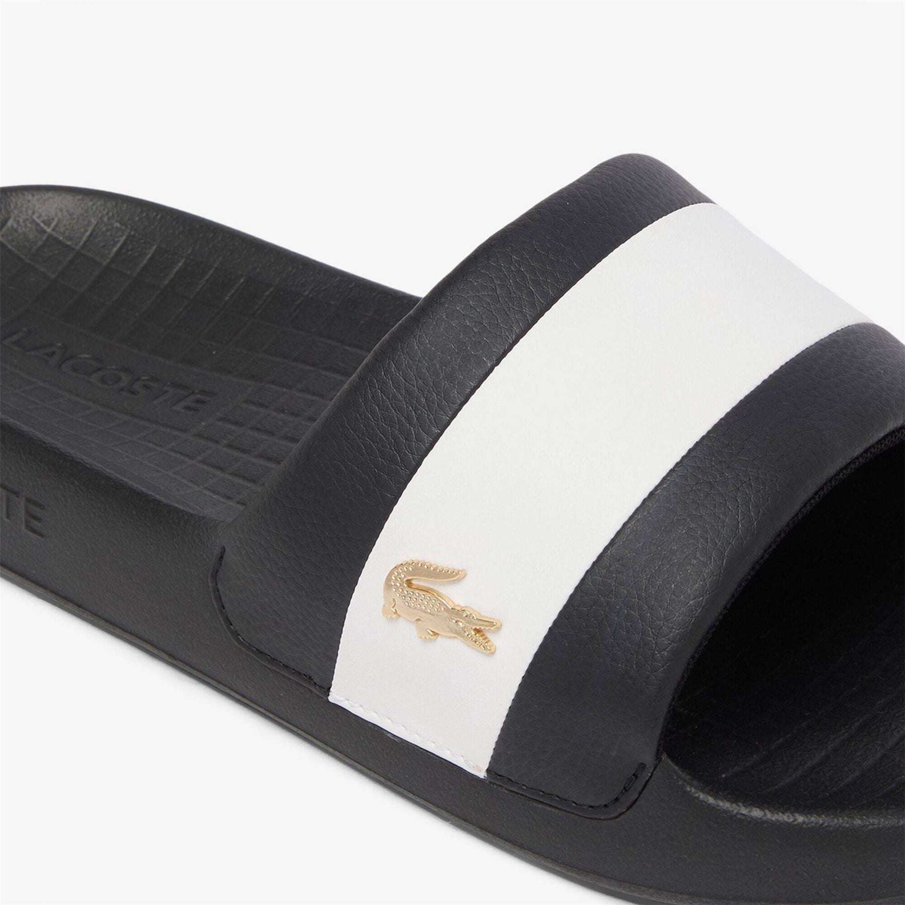 Lacoste Crocodile Print Flatform Slides