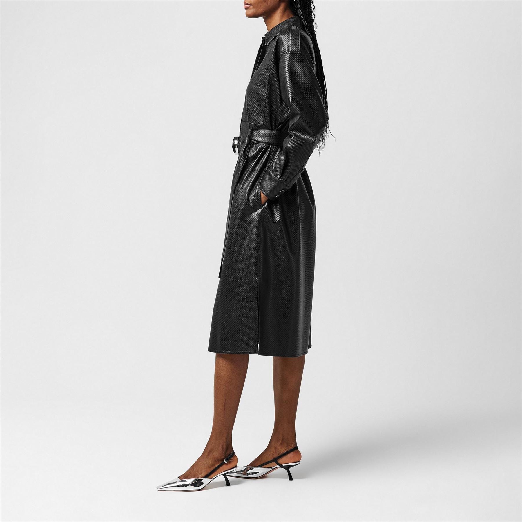 Boss Delaxa Dress, Synthetic Coated Faux Leather