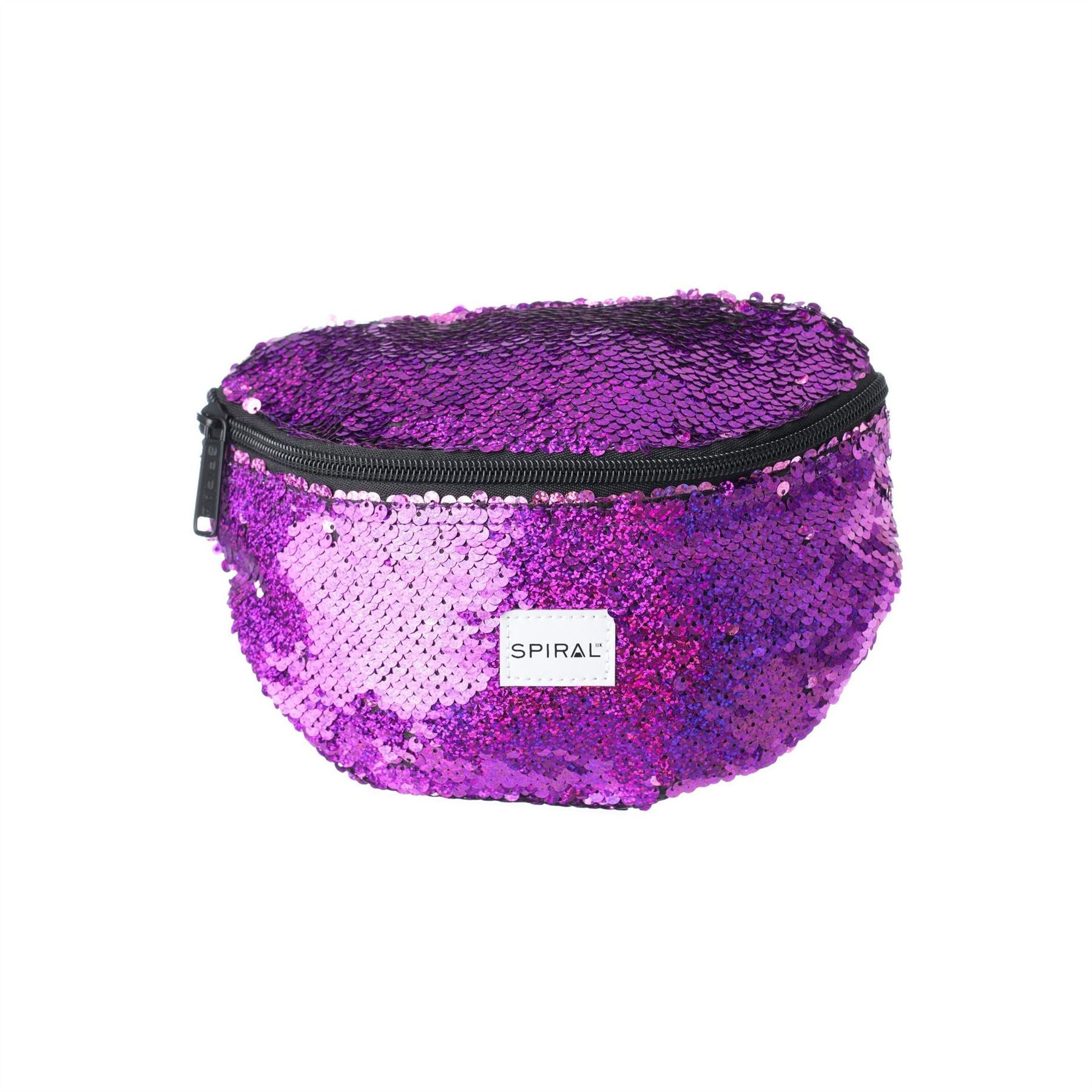Spiral Metallic Patterned Sequin Crescent Shape Fanny Pack