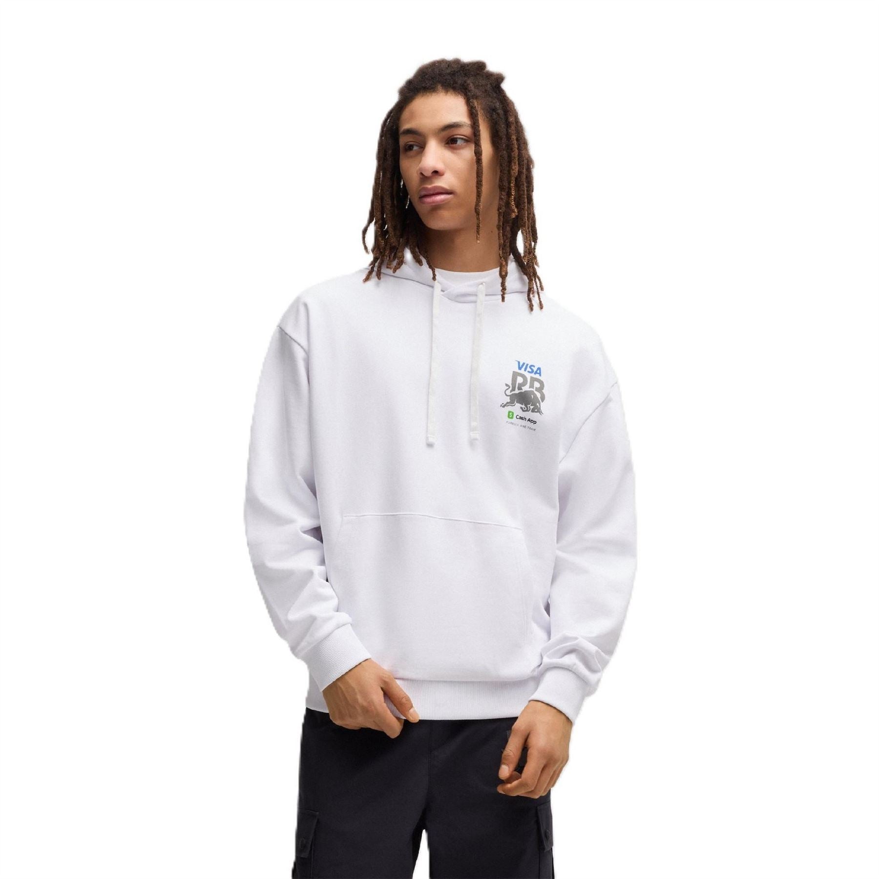 Hugo Graphic Hooded Neck Drop Shoulder Sweatshirt