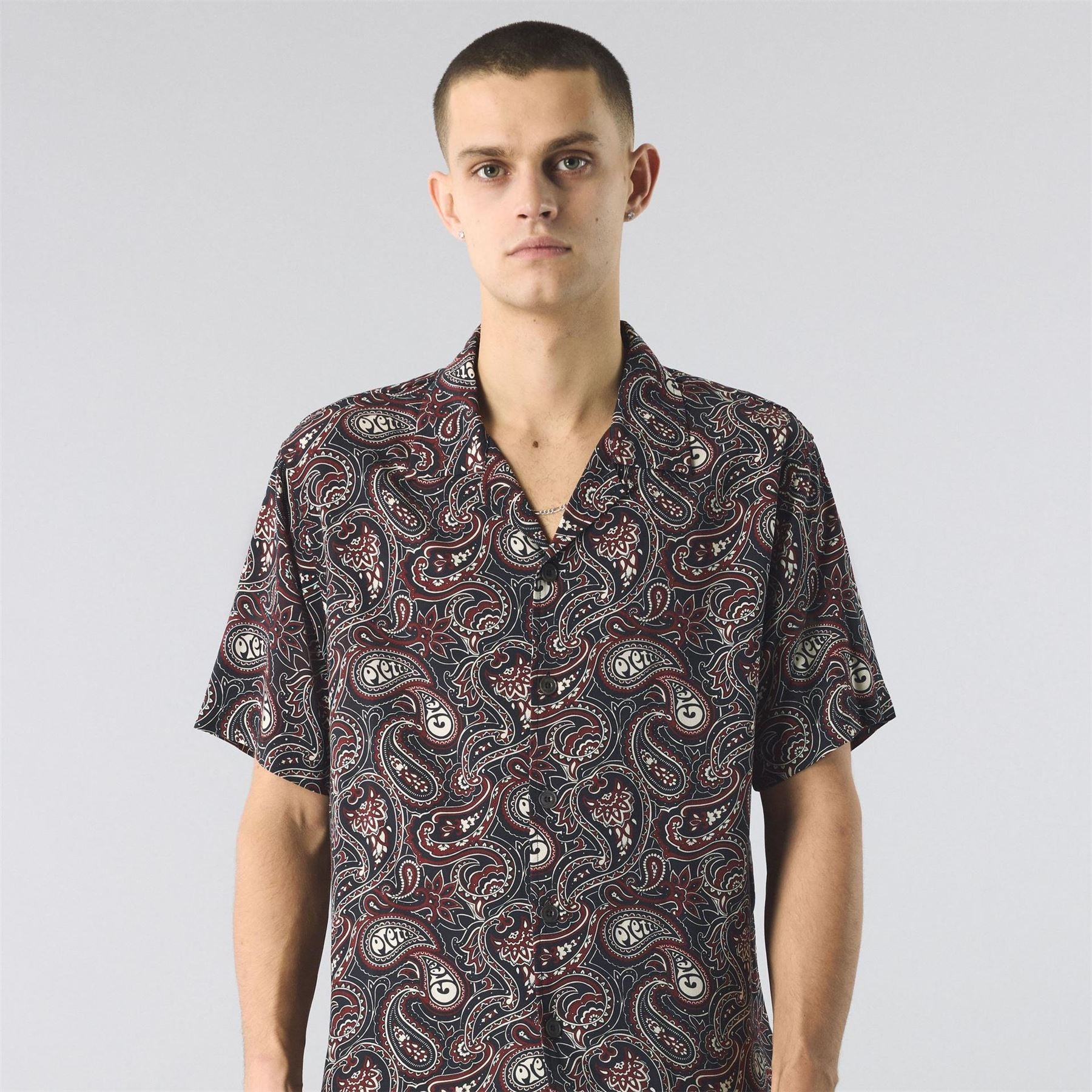 Pretty Green Feltham Paisley Short Sleeve Patterned Shirt