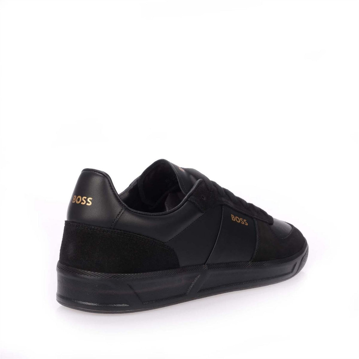 Boss Foil Print Branding Leather Suede Trainers