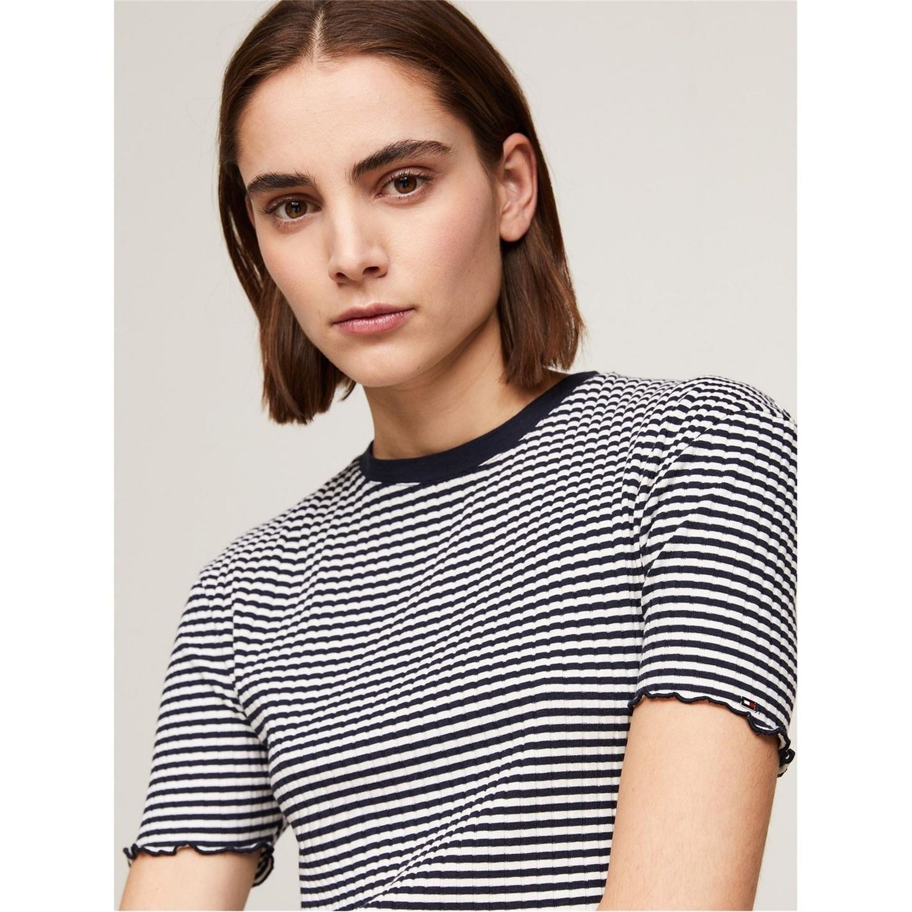 Tommy Hilfiger Striped Slim Fit Crew Neck T-Shirt