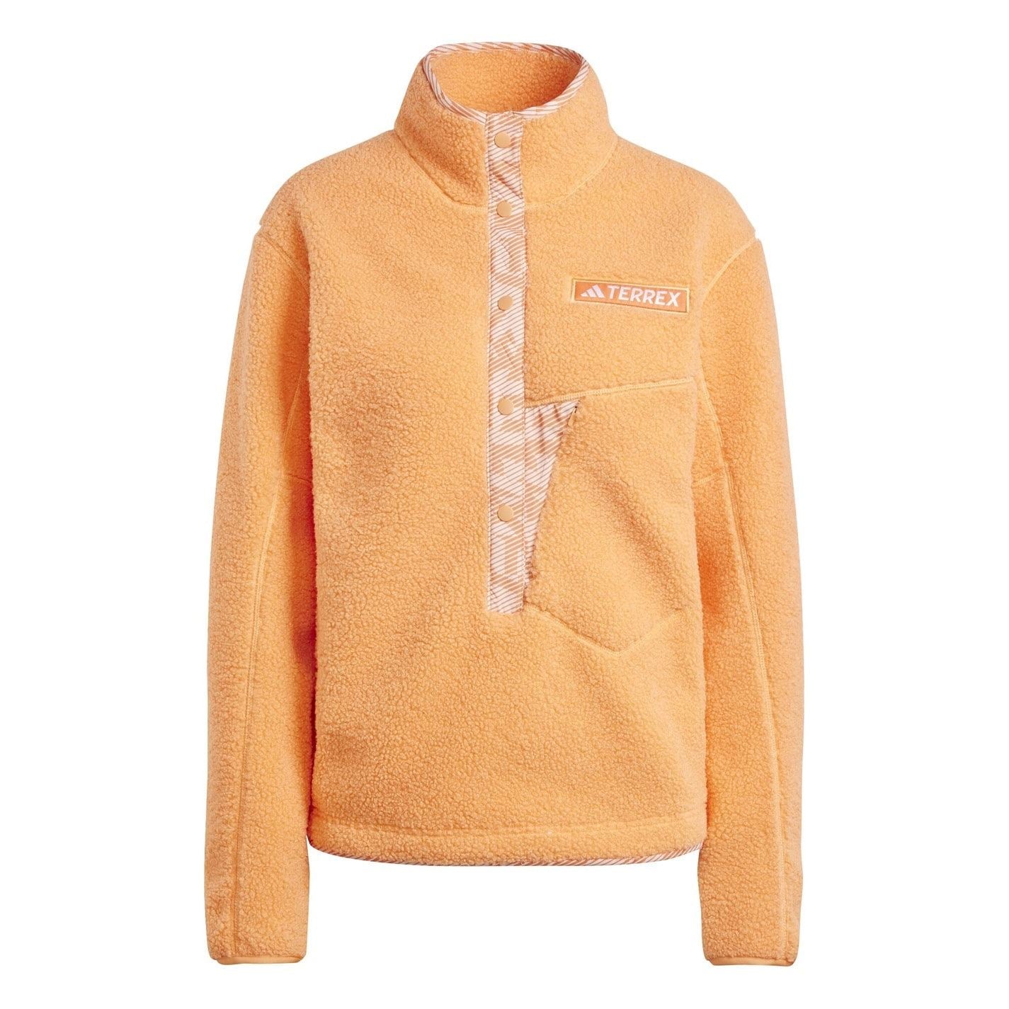 adidas Womens Terrex Xploric High Pile Fleece Pullover Sweatshirt