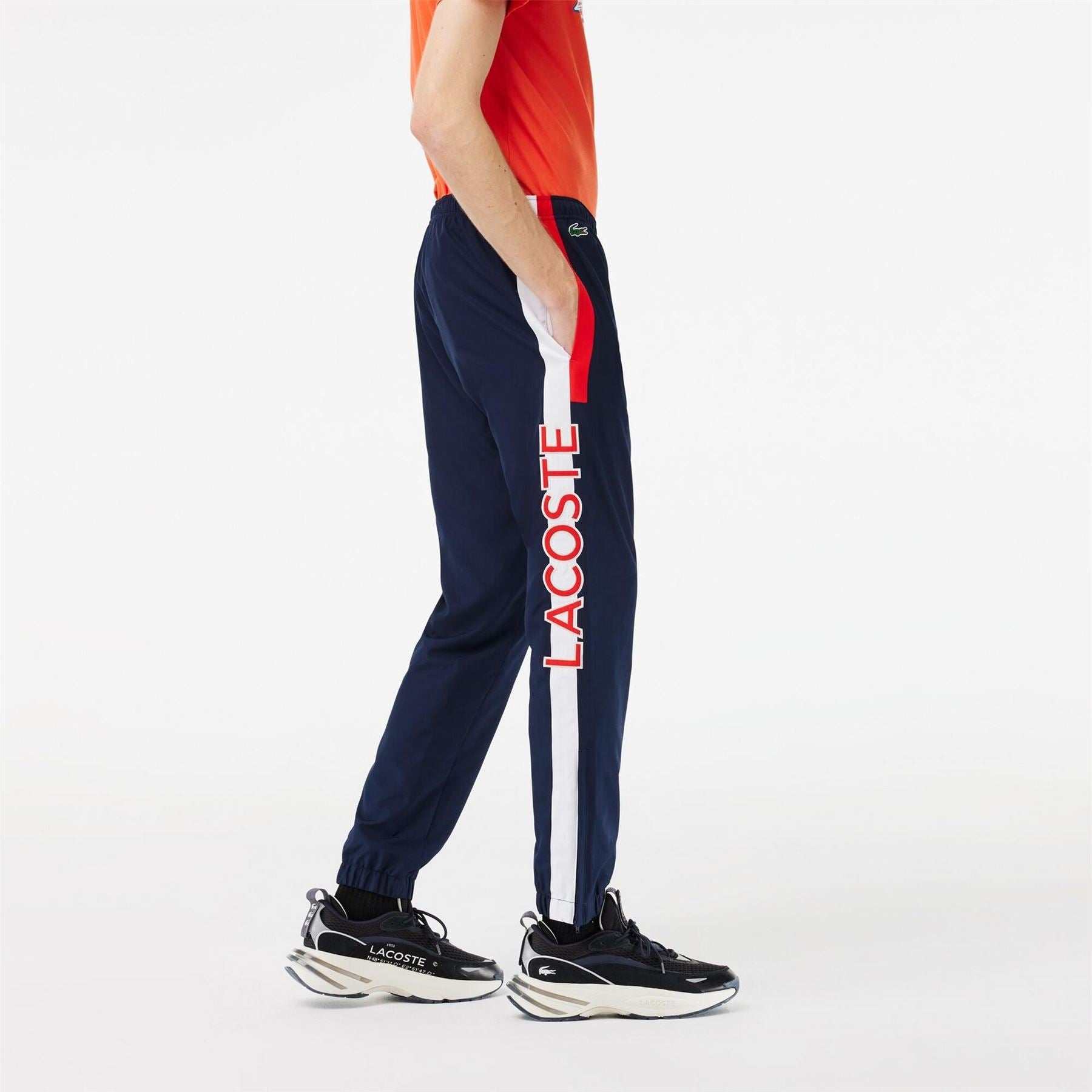 Lacoste Vertical Logo Color Block Slim Cut Track Pants