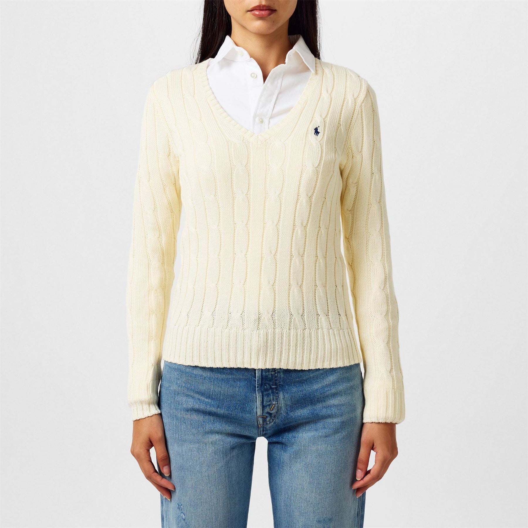 Polo Ralph Lauren Cable Knit V Neck Jumper
