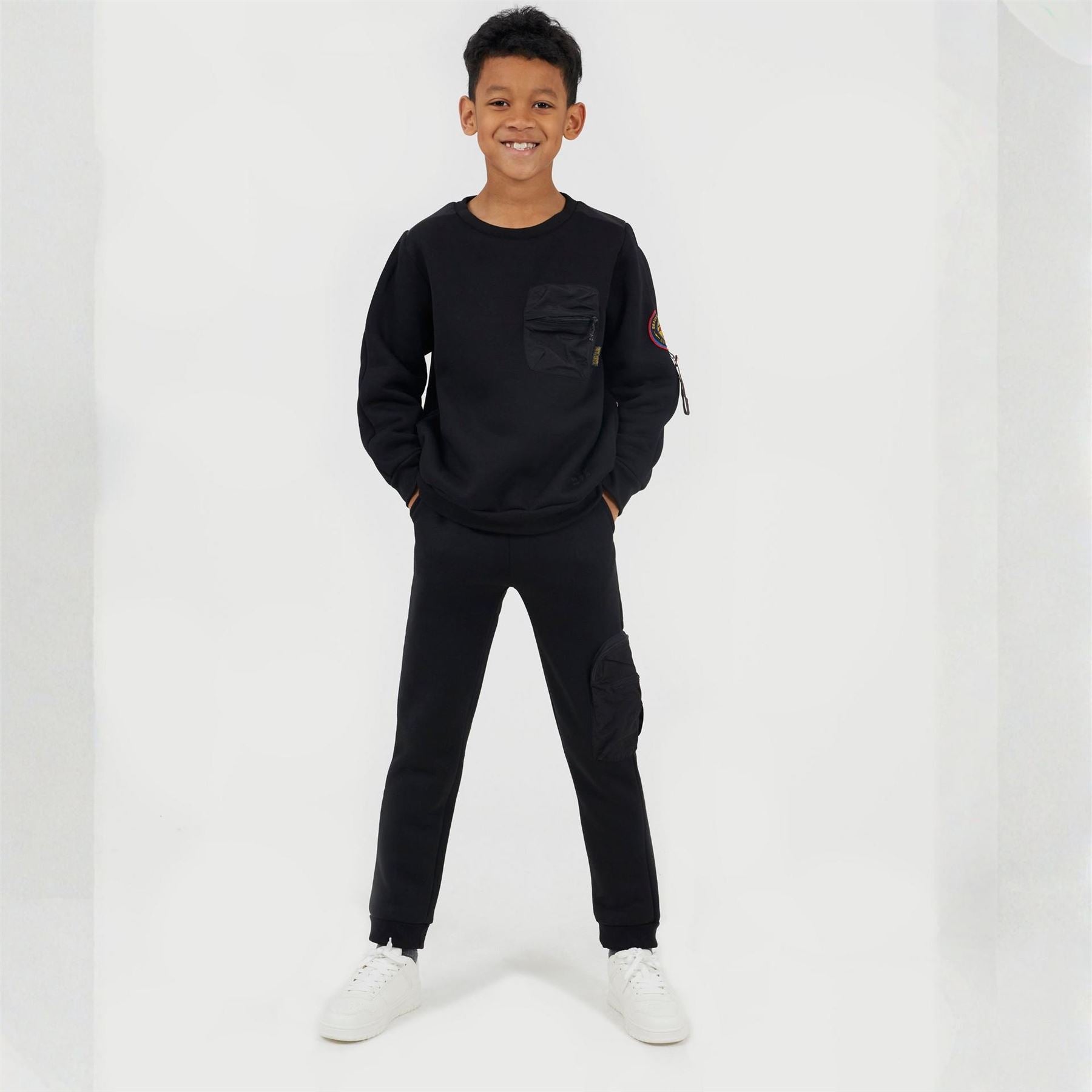 Brave Soul Crew Neck Ribbed Collar Long Sleeve Sweatshirt