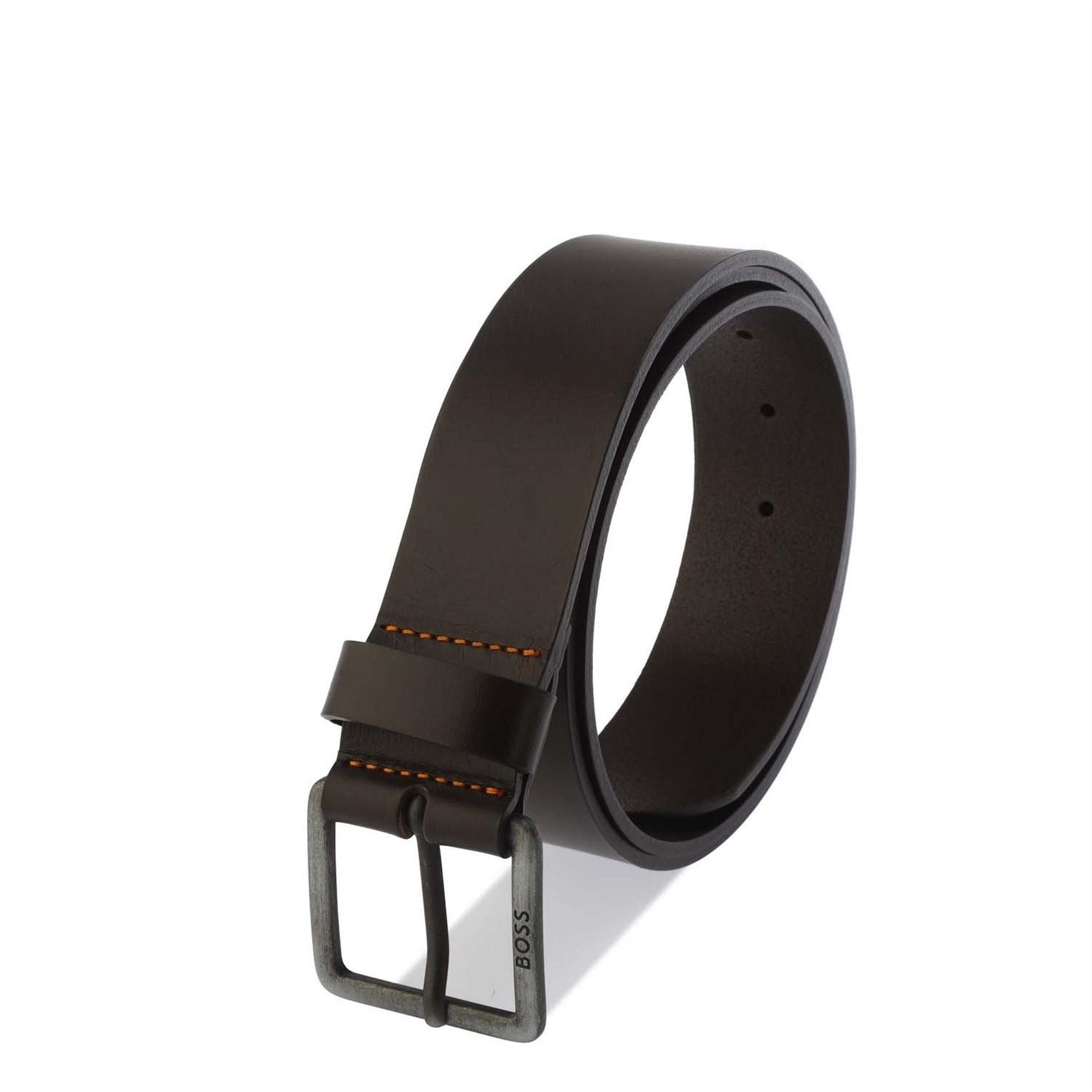 Boss Leather Belt with Metal Buckle